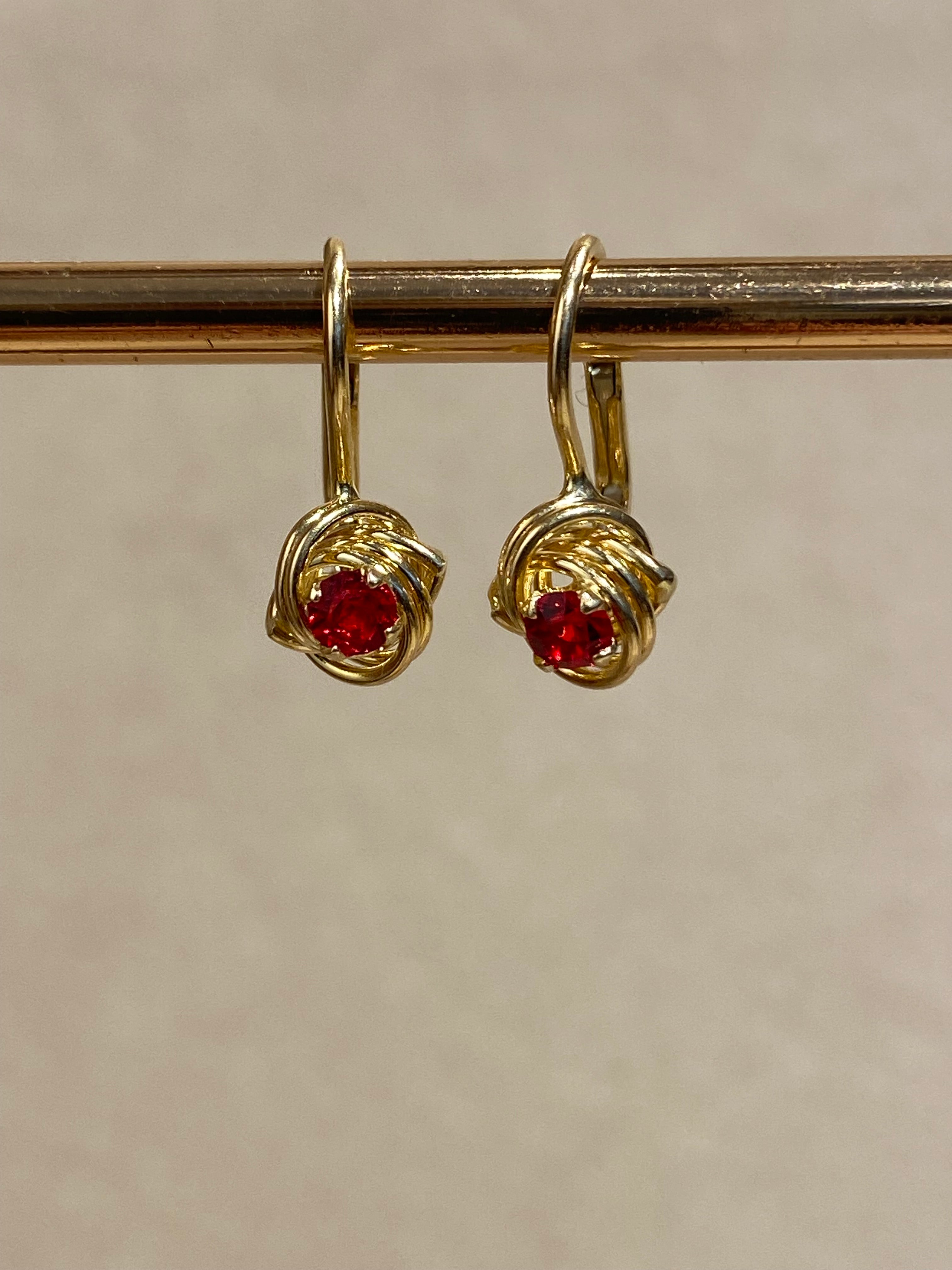 Vintage Granaat Oorhangers