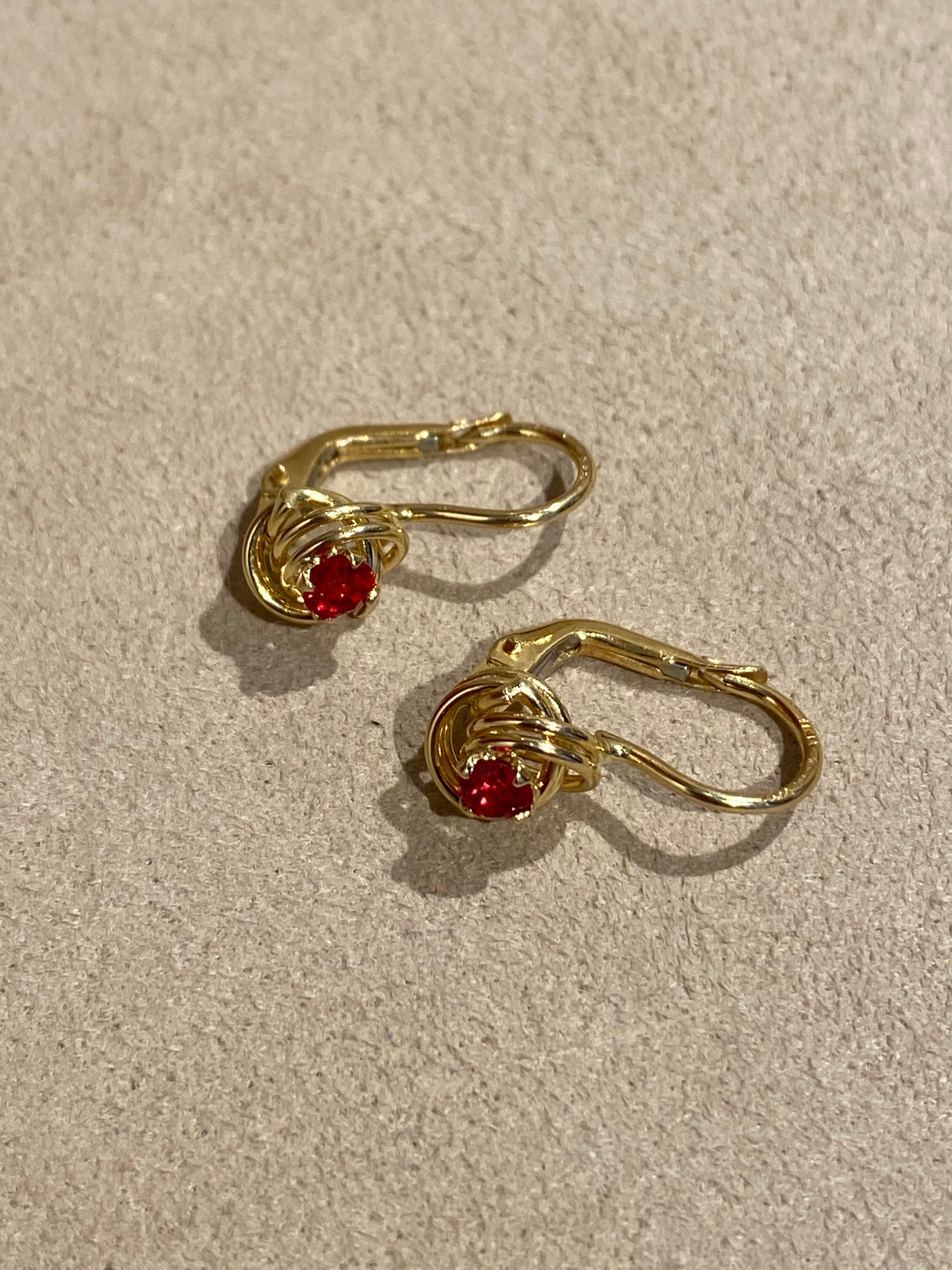 Vintage Granaat Oorhangers