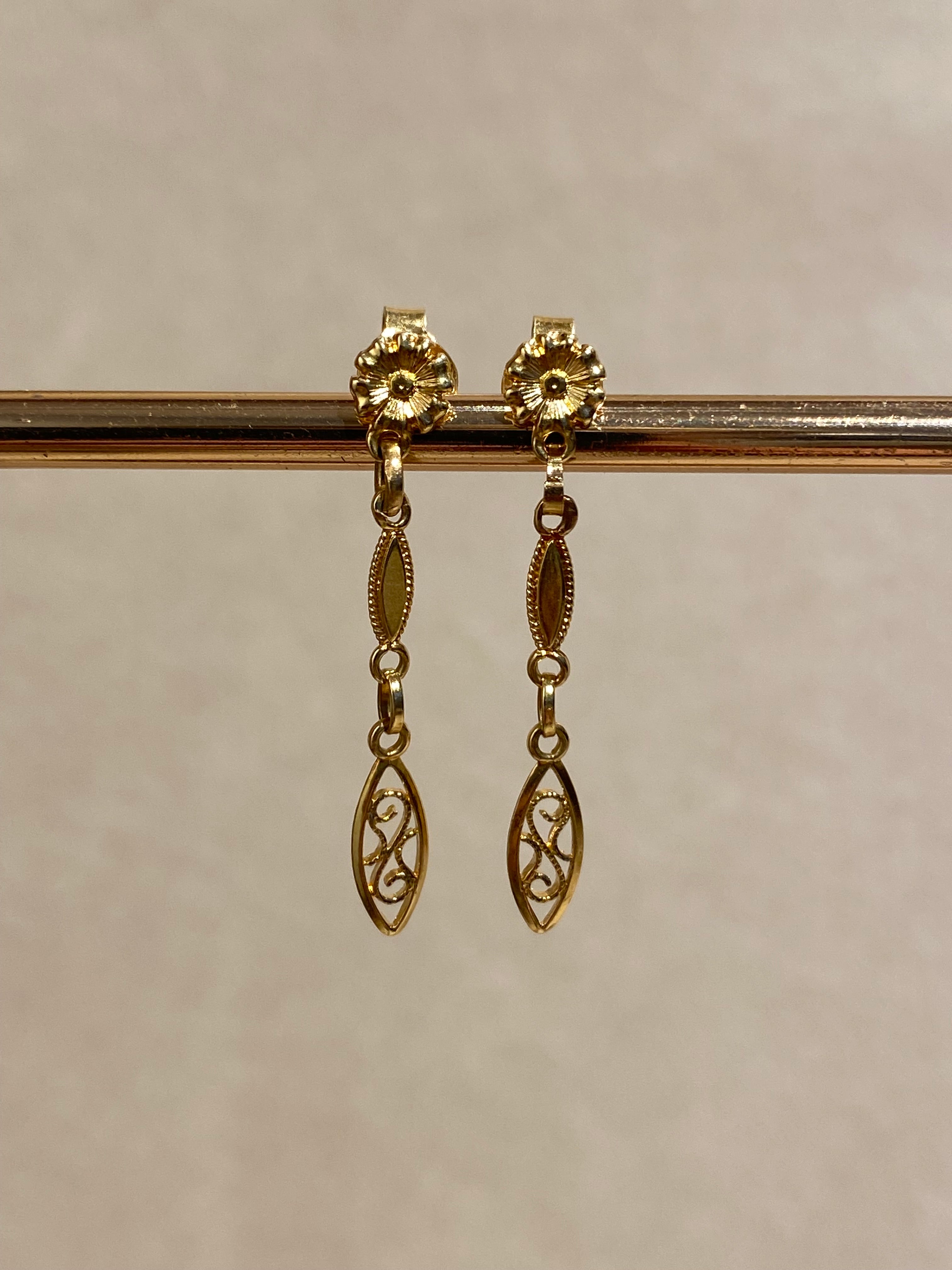 Bloem Vintage Oorbellen