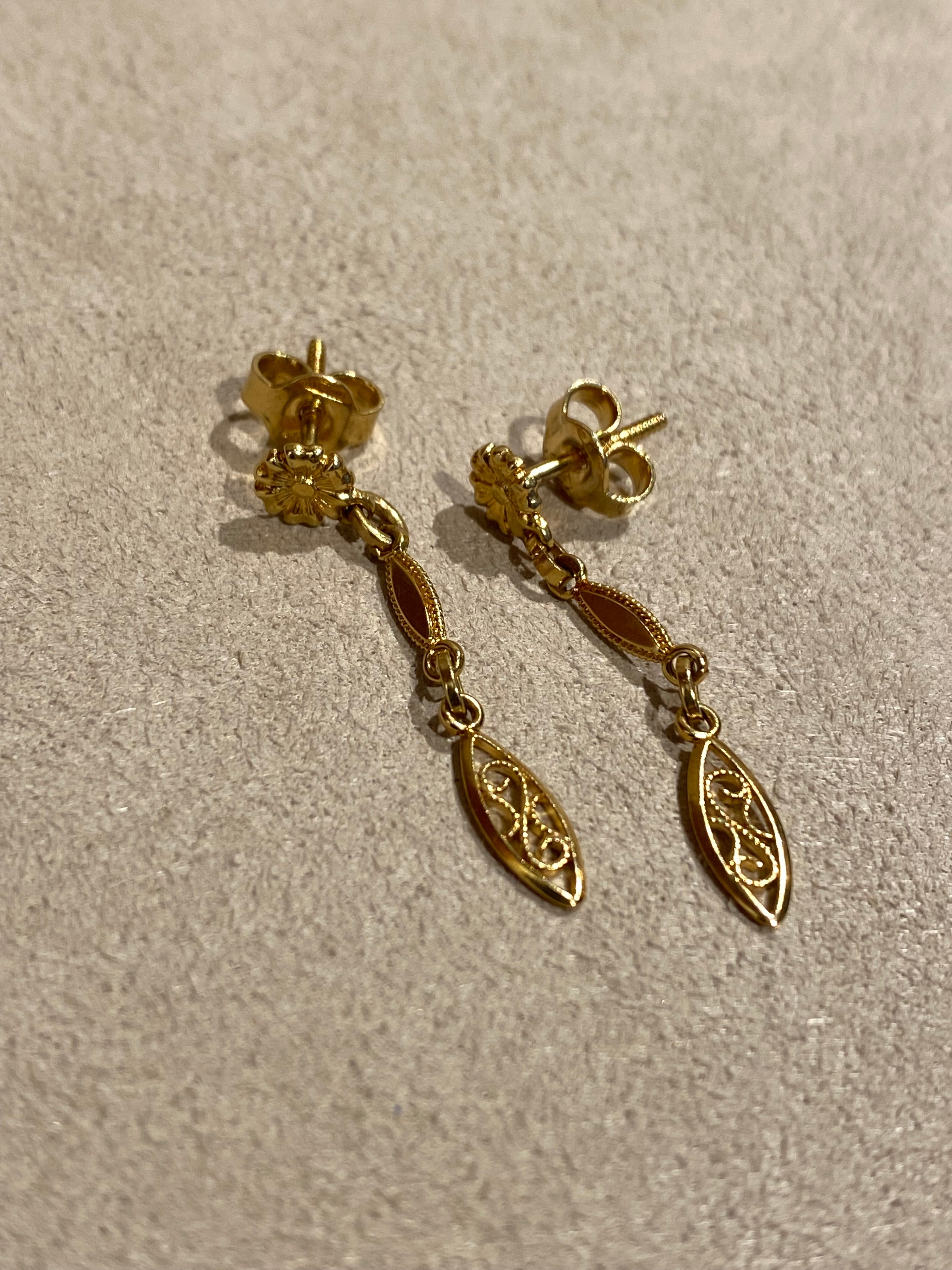Bloem Vintage Oorbellen