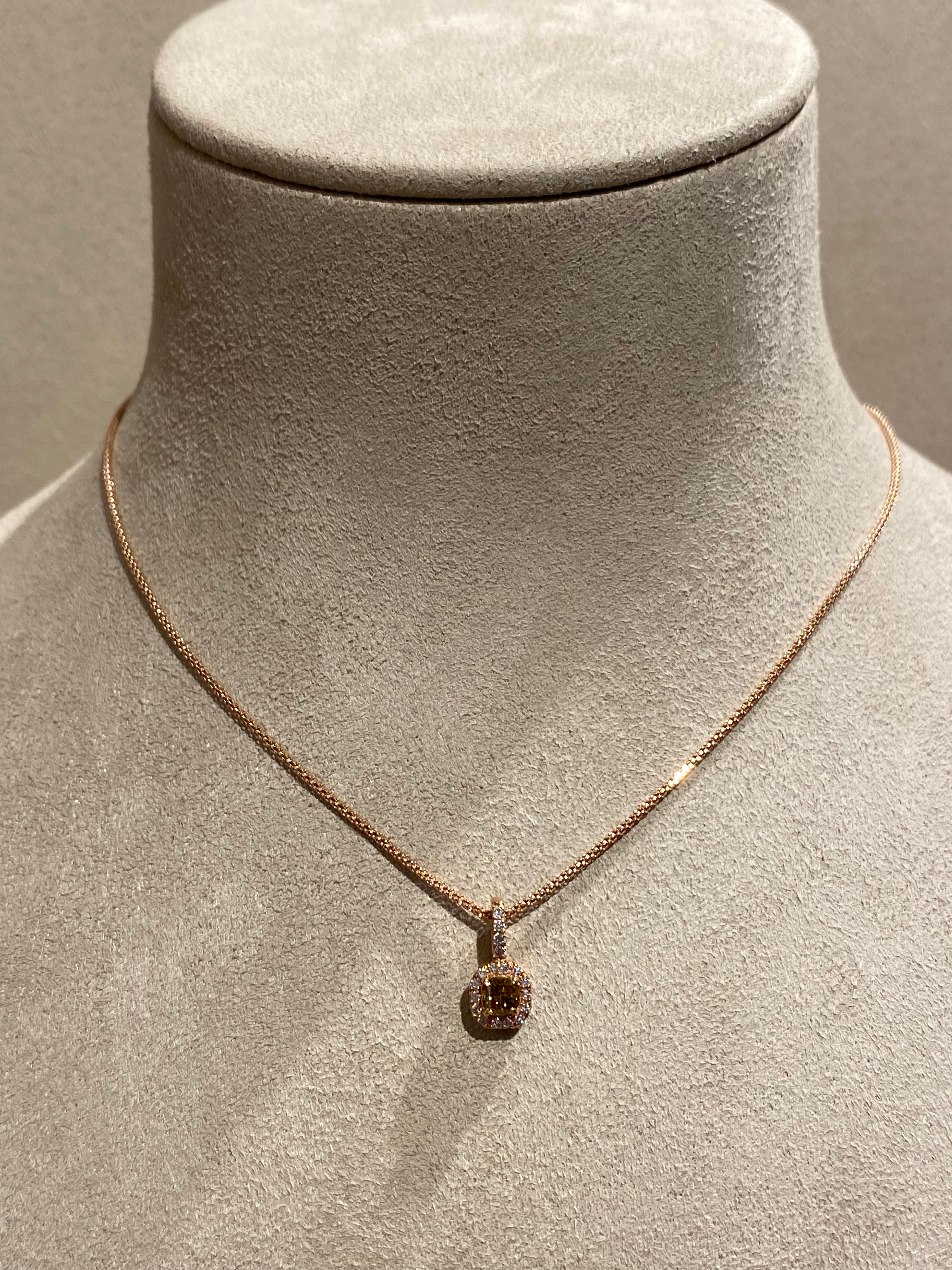 Rosé Fancy Diamant Ketting