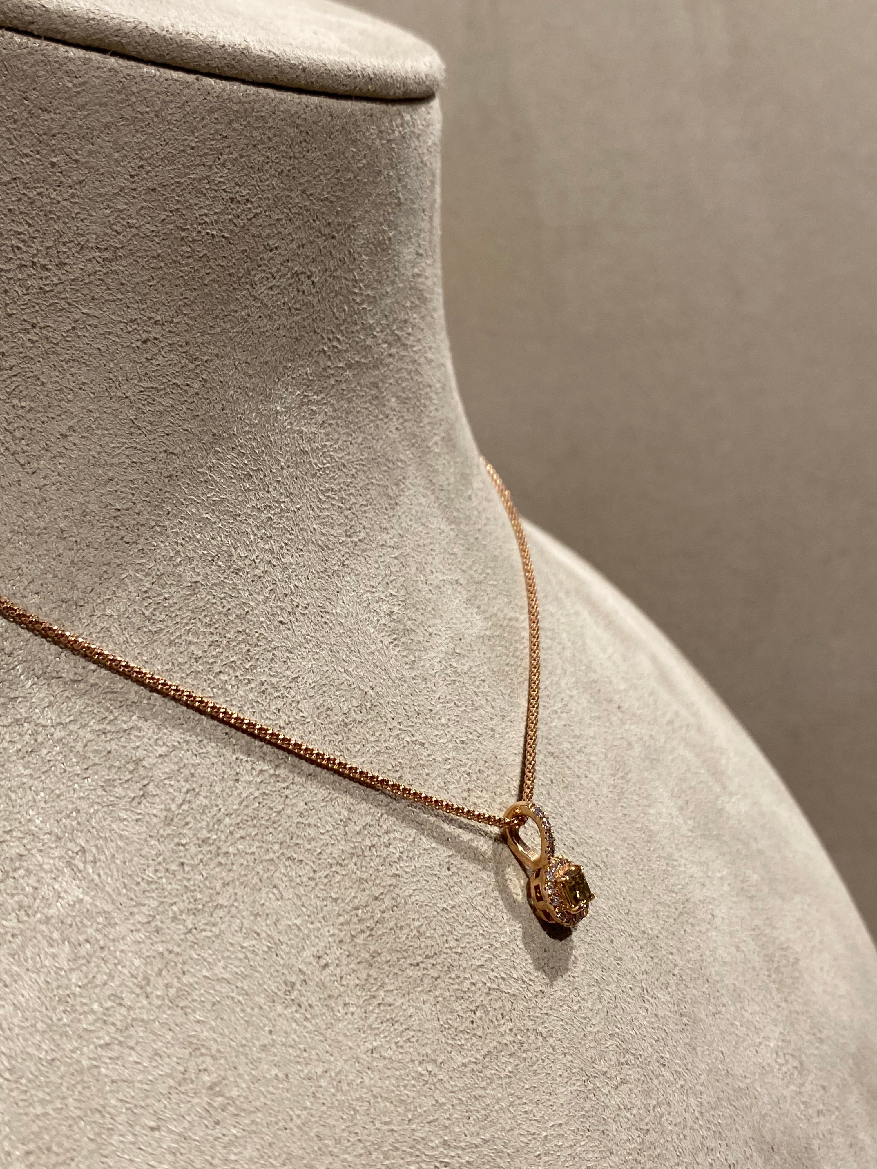 Rosé Fancy Diamant Ketting
