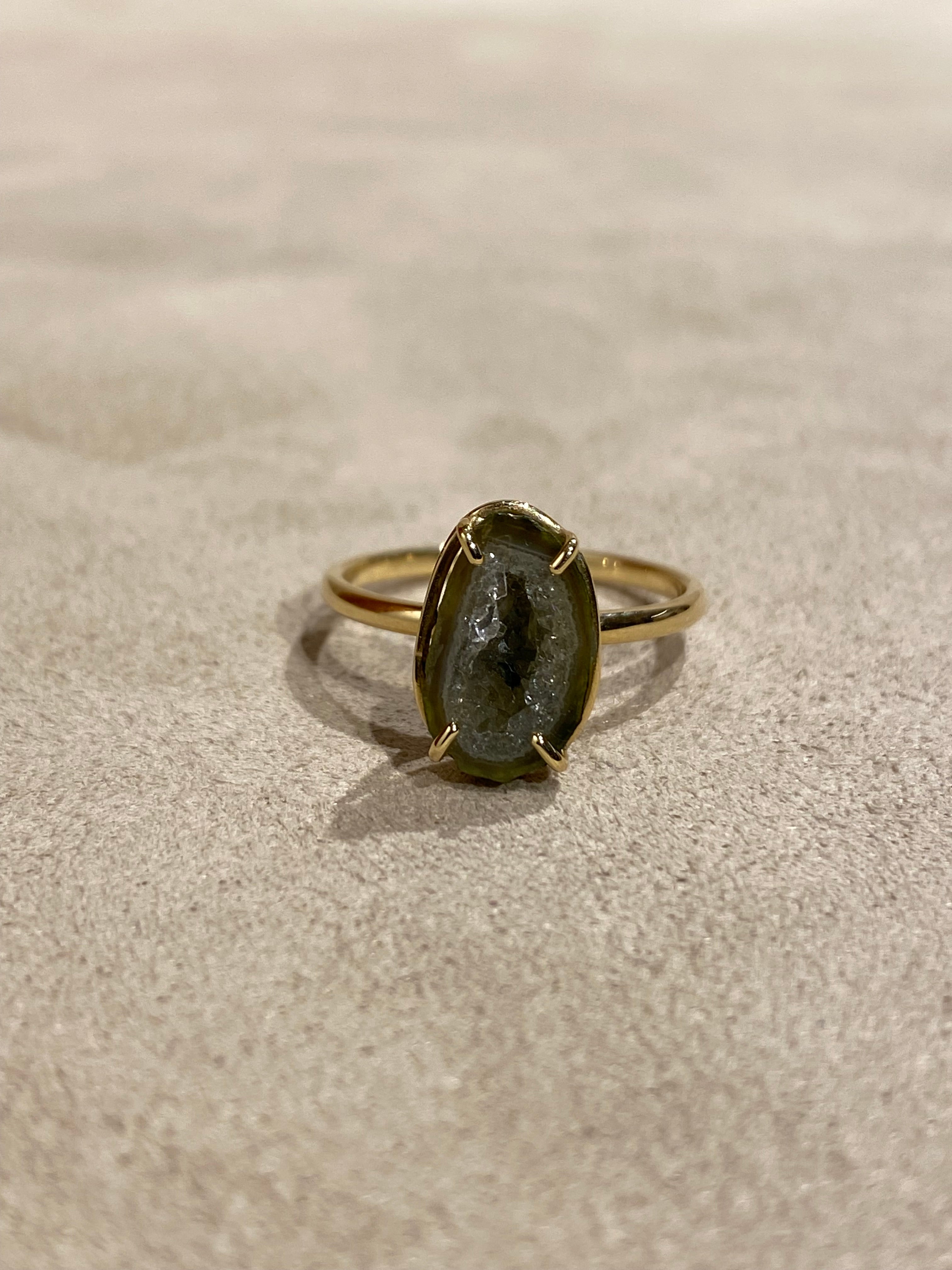 Agaat Geode Ring