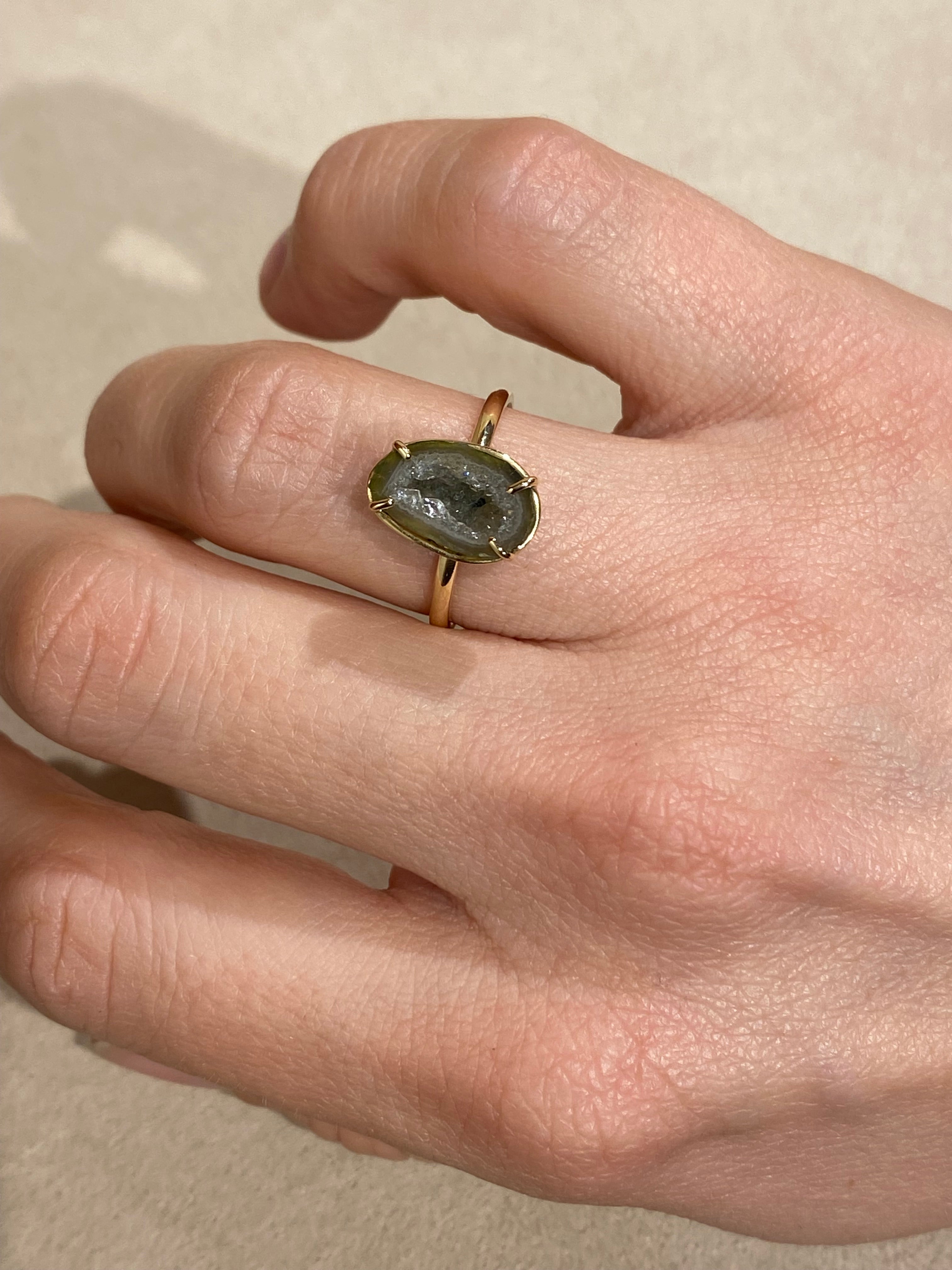 Agaat Geode Ring