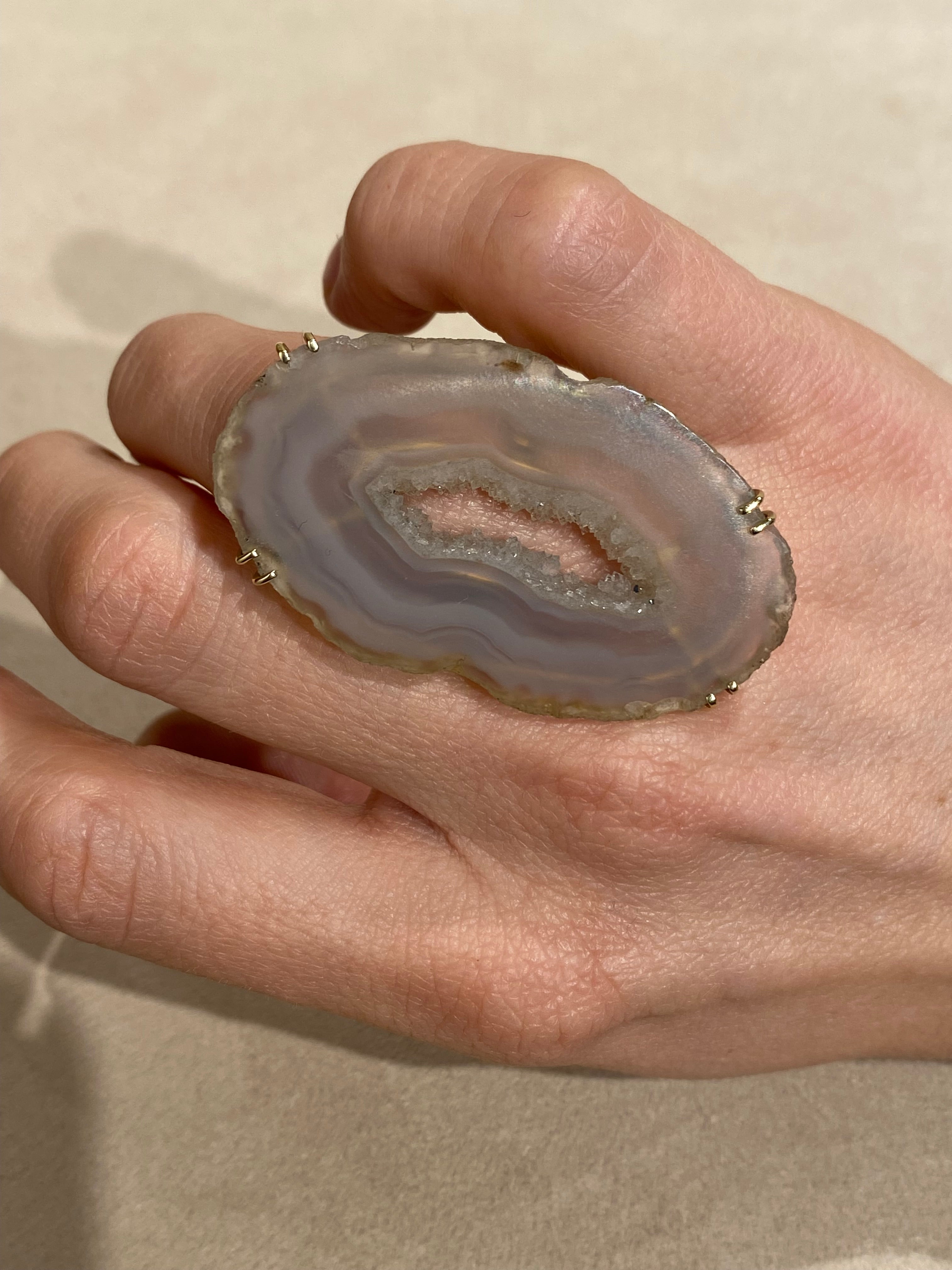 Agaat Geodeschijf Ring