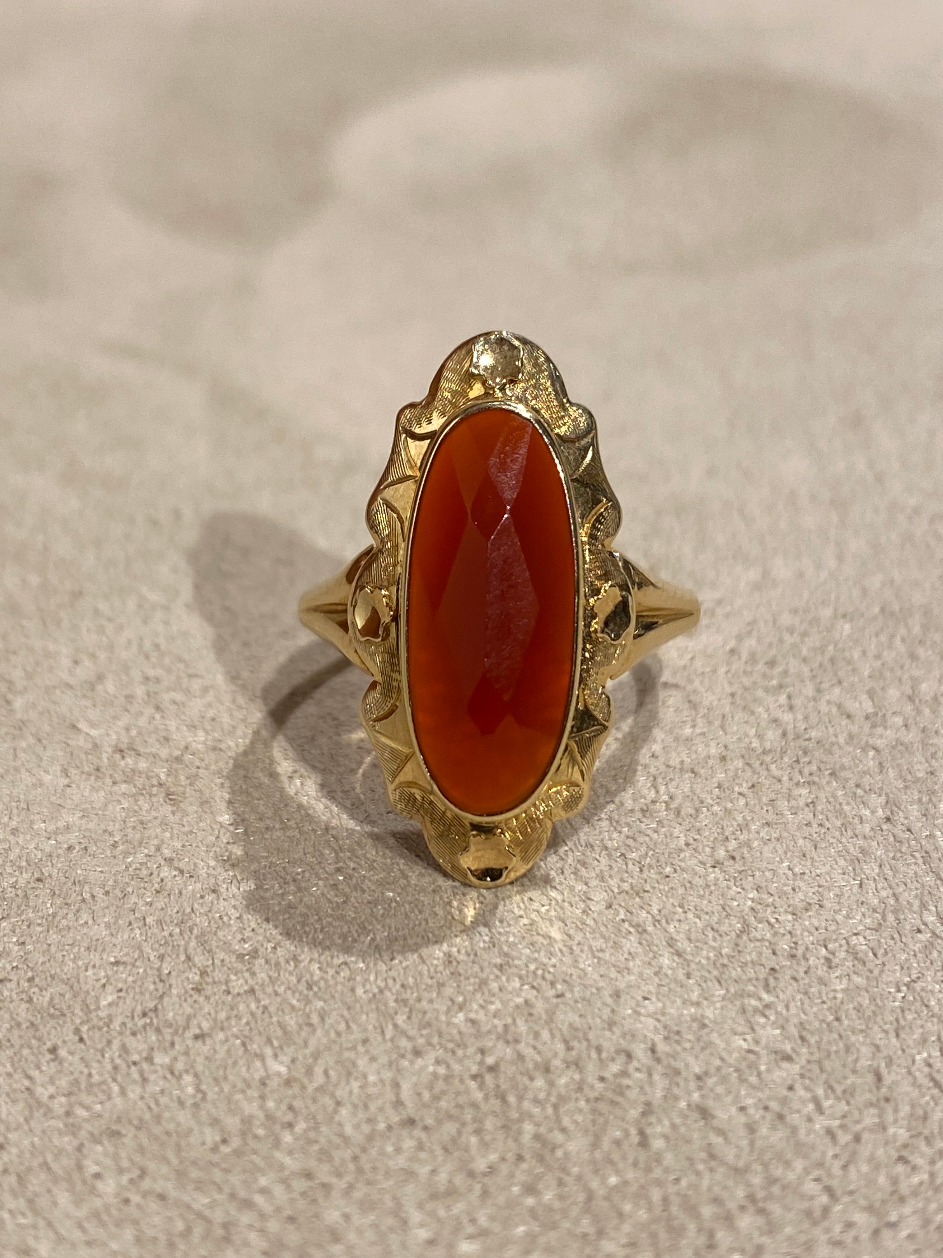 Carneool Bewerkte Vintage Ring