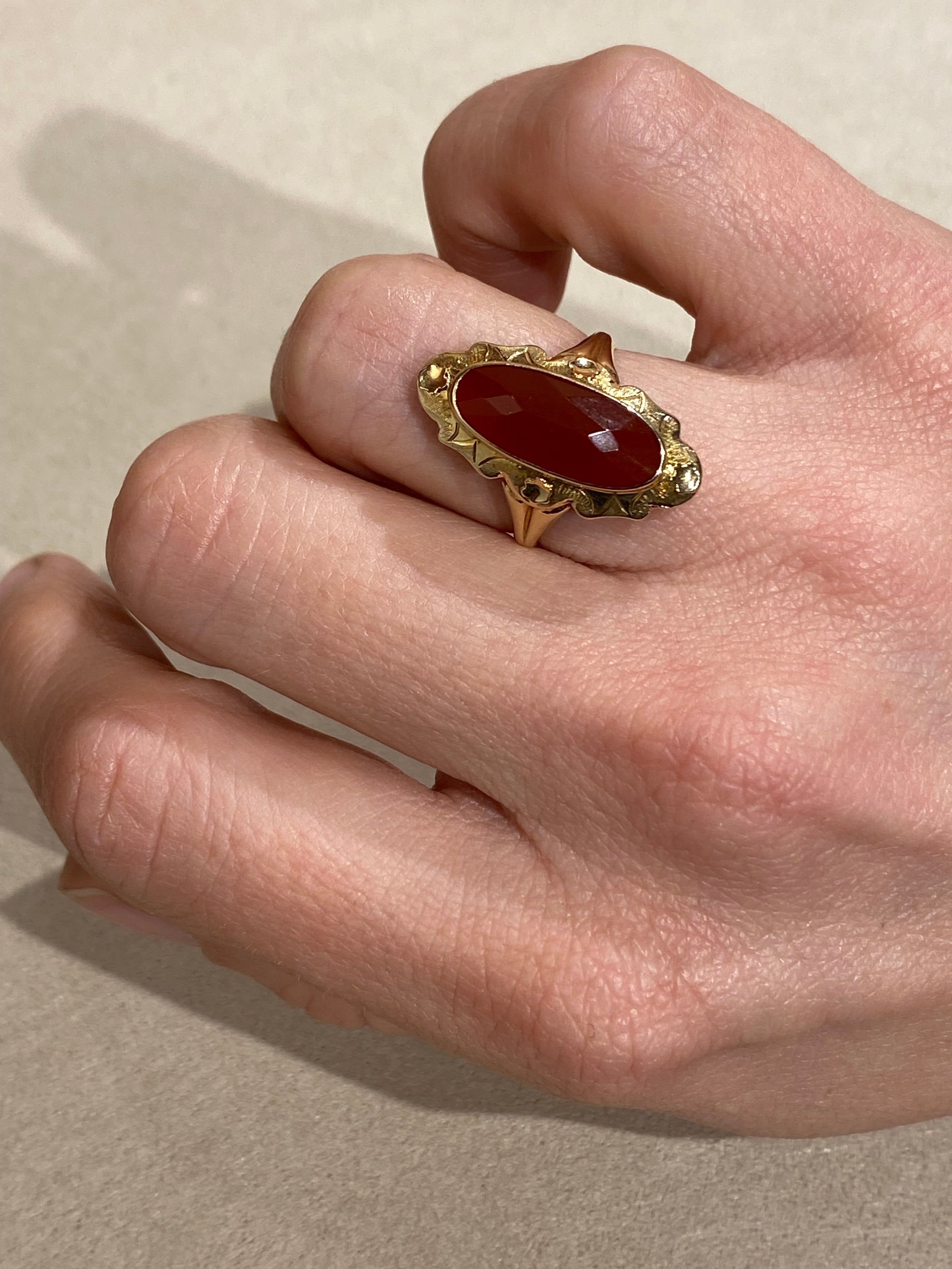 Carneool Bewerkte Vintage Ring