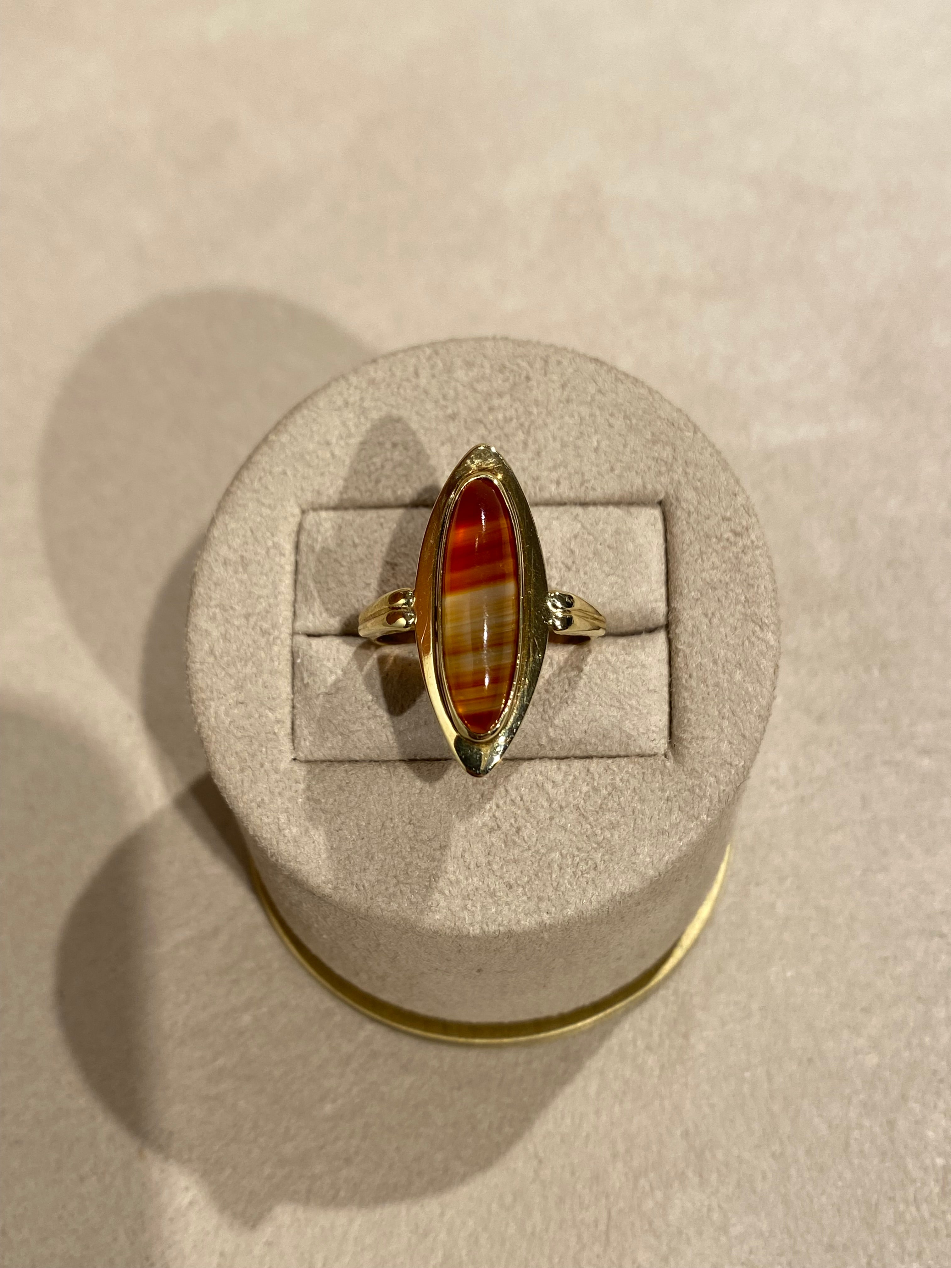 Agaat Streep Ring