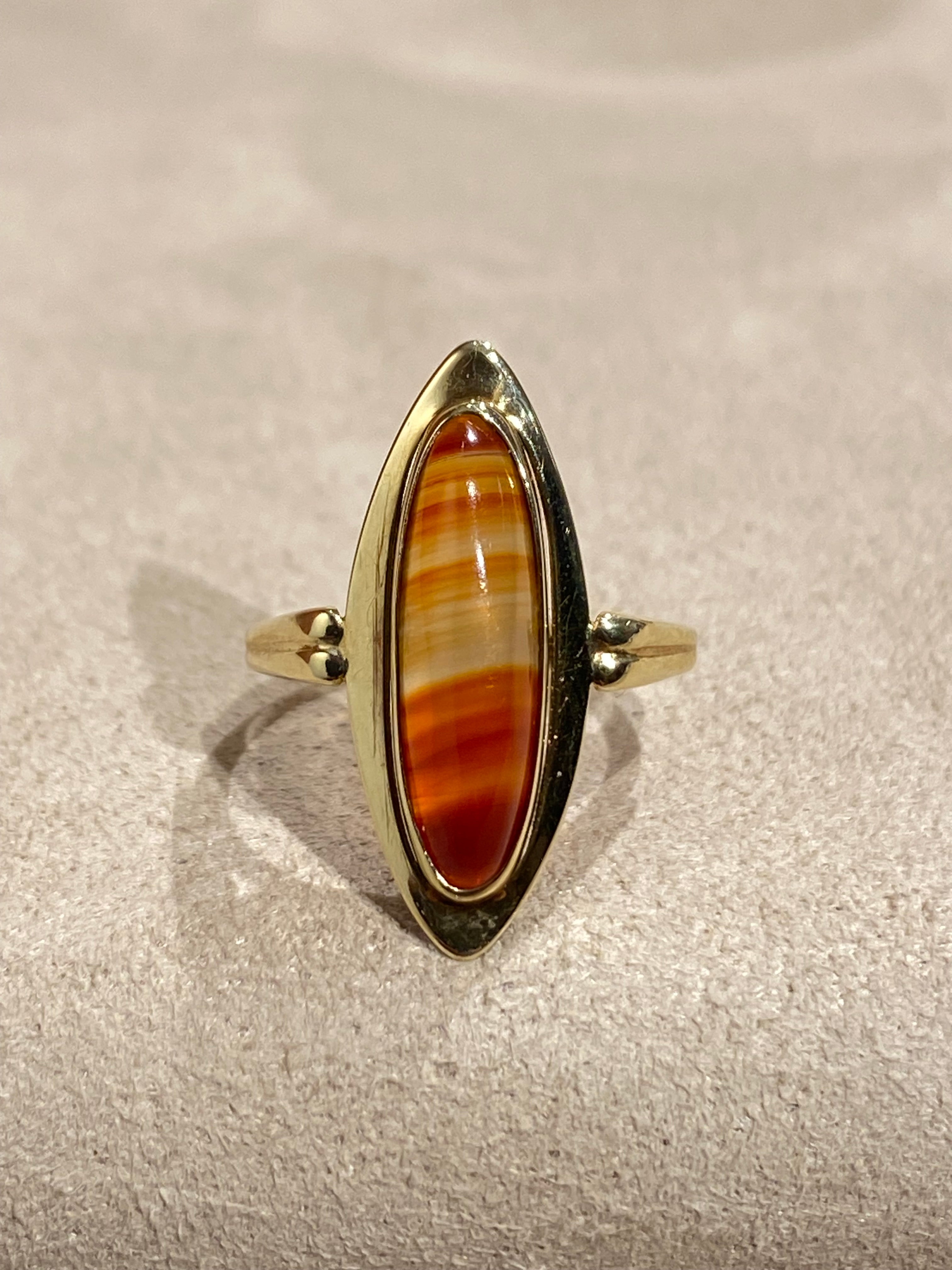 Agaat Streep Ring