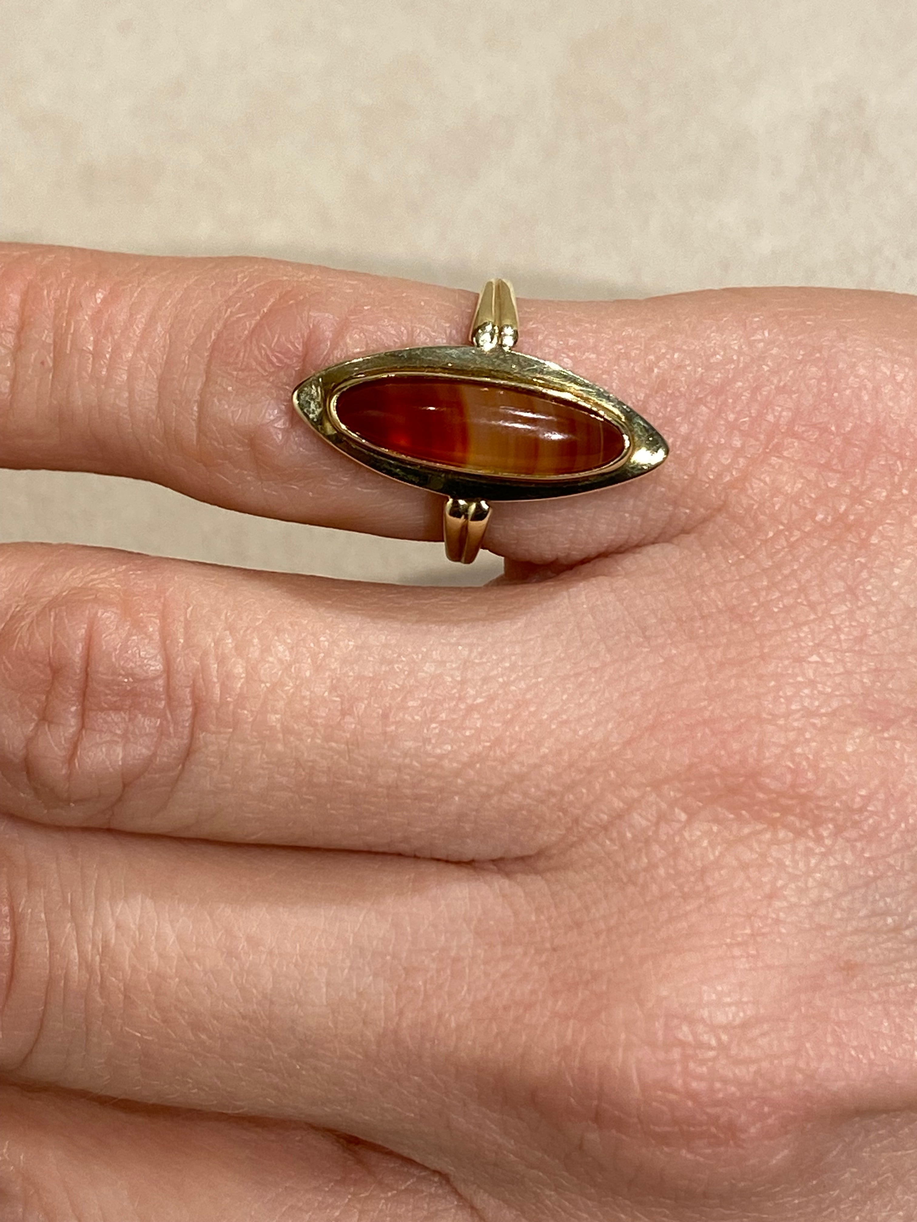 Agaat Streep Ring