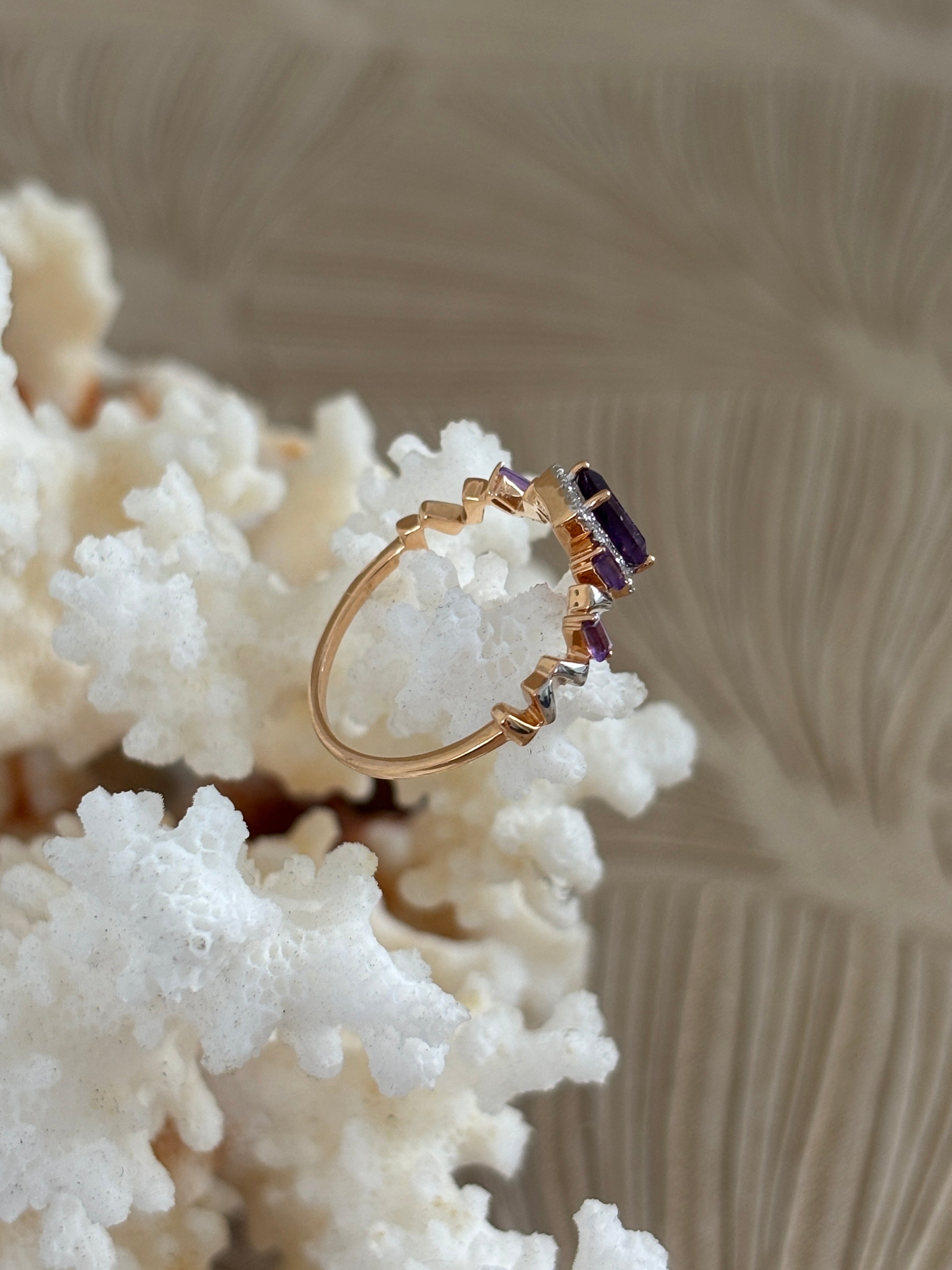 Vintage Amethist Diamant Ring