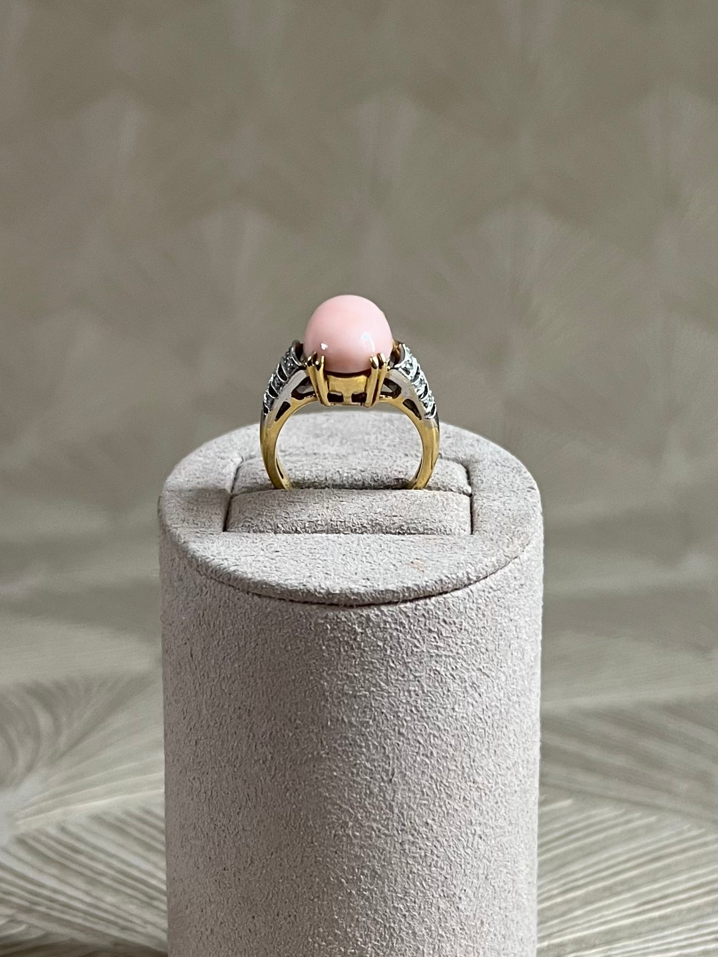 Roze Koraal Diamant Ring