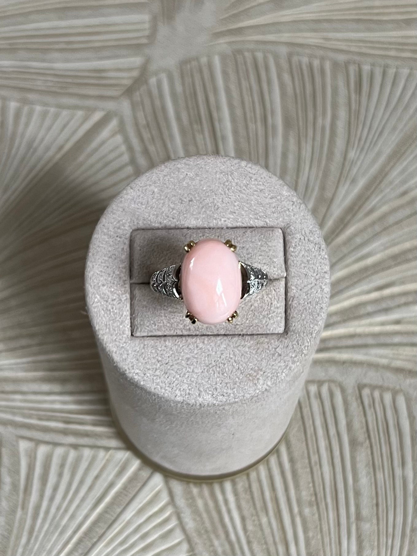 Roze Koraal Diamant Ring