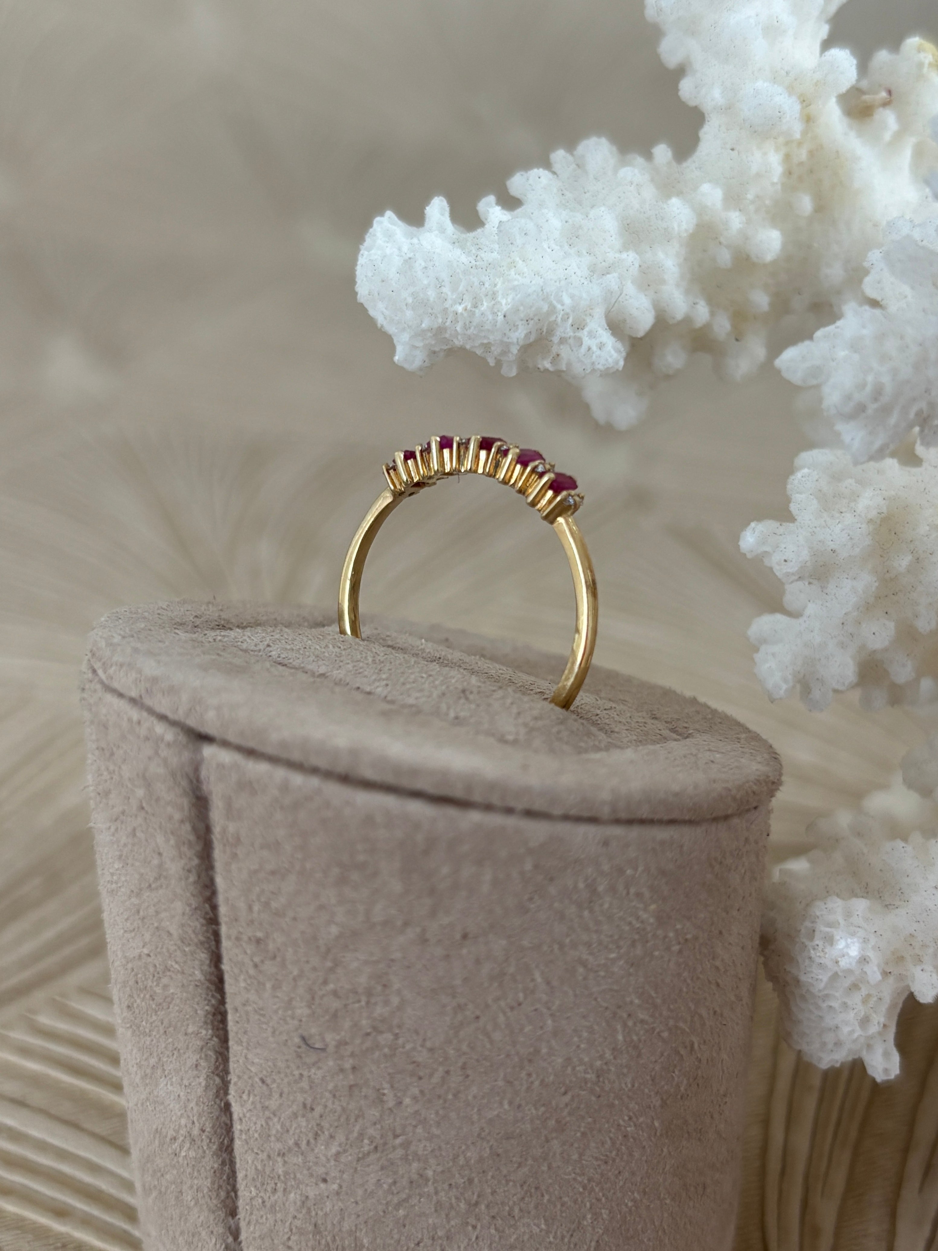 Vintage Robijn Diamant Ring