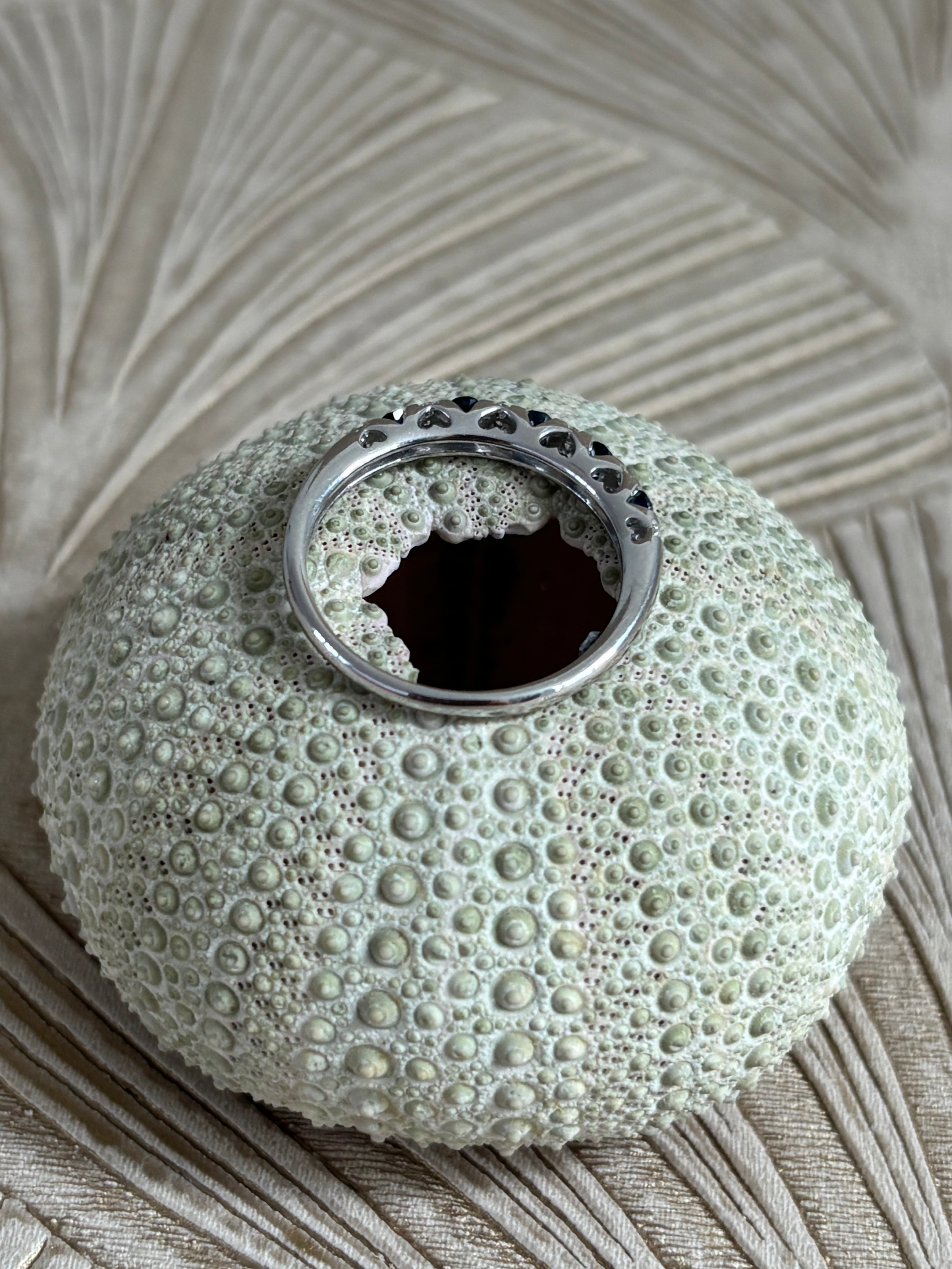 Vintage Rijring Saffier Diamant