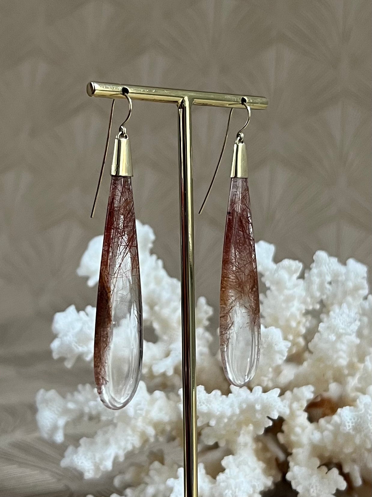 Rutielkwarts Druppel Oorbellen