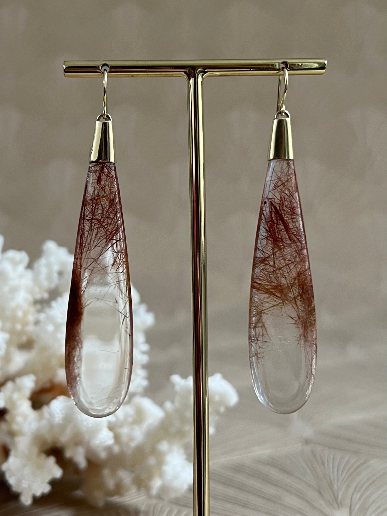 Rutielkwarts Druppel Oorbellen