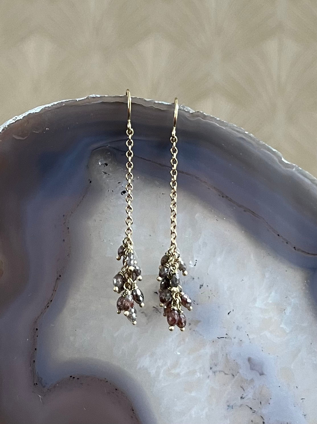 Olijf Tros Diamant Oorbellen