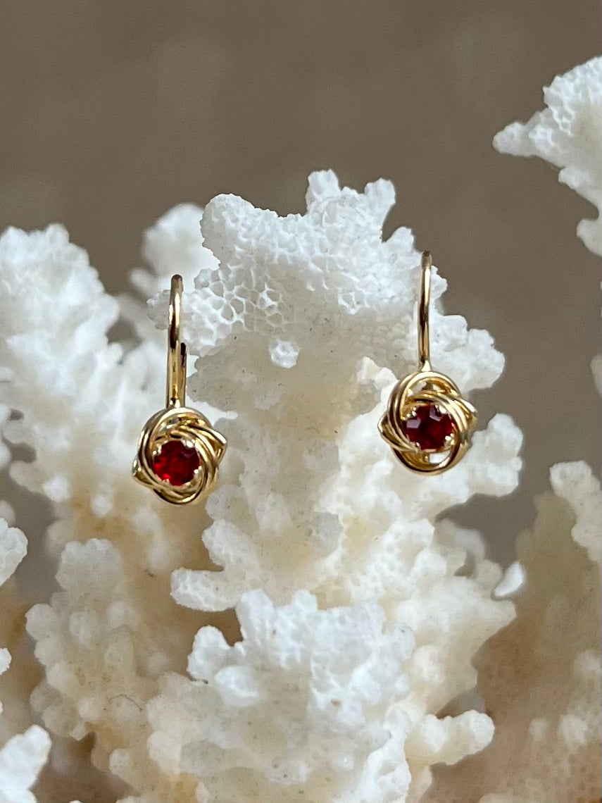 Vintage Granaat Oorhangers