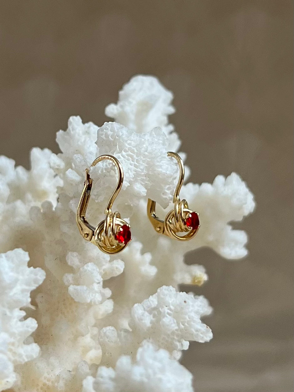 Vintage Granaat Oorhangers