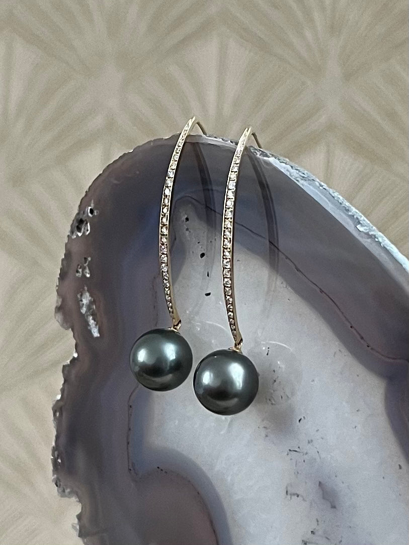 Diamant Parel Oorbellen