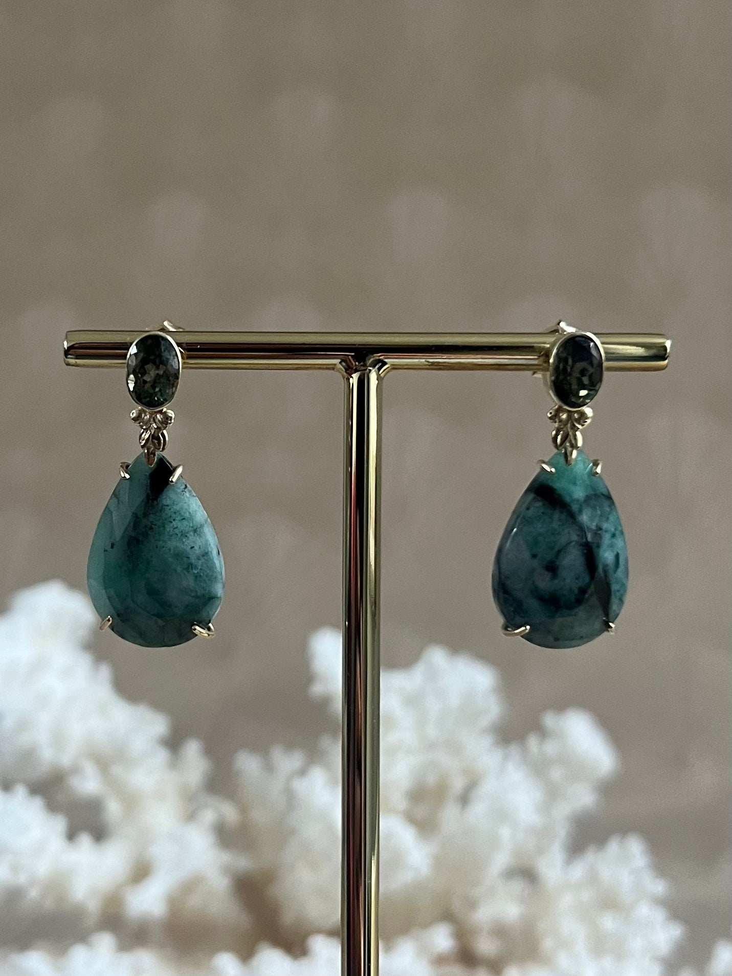 Toermalijn Zoisiet Oorbellen