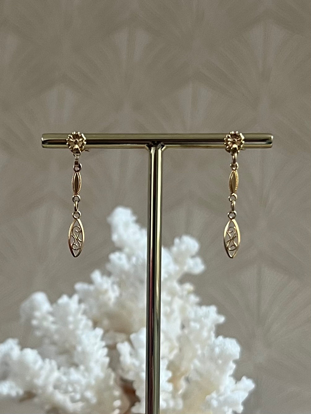 Bloem Vintage Oorbellen