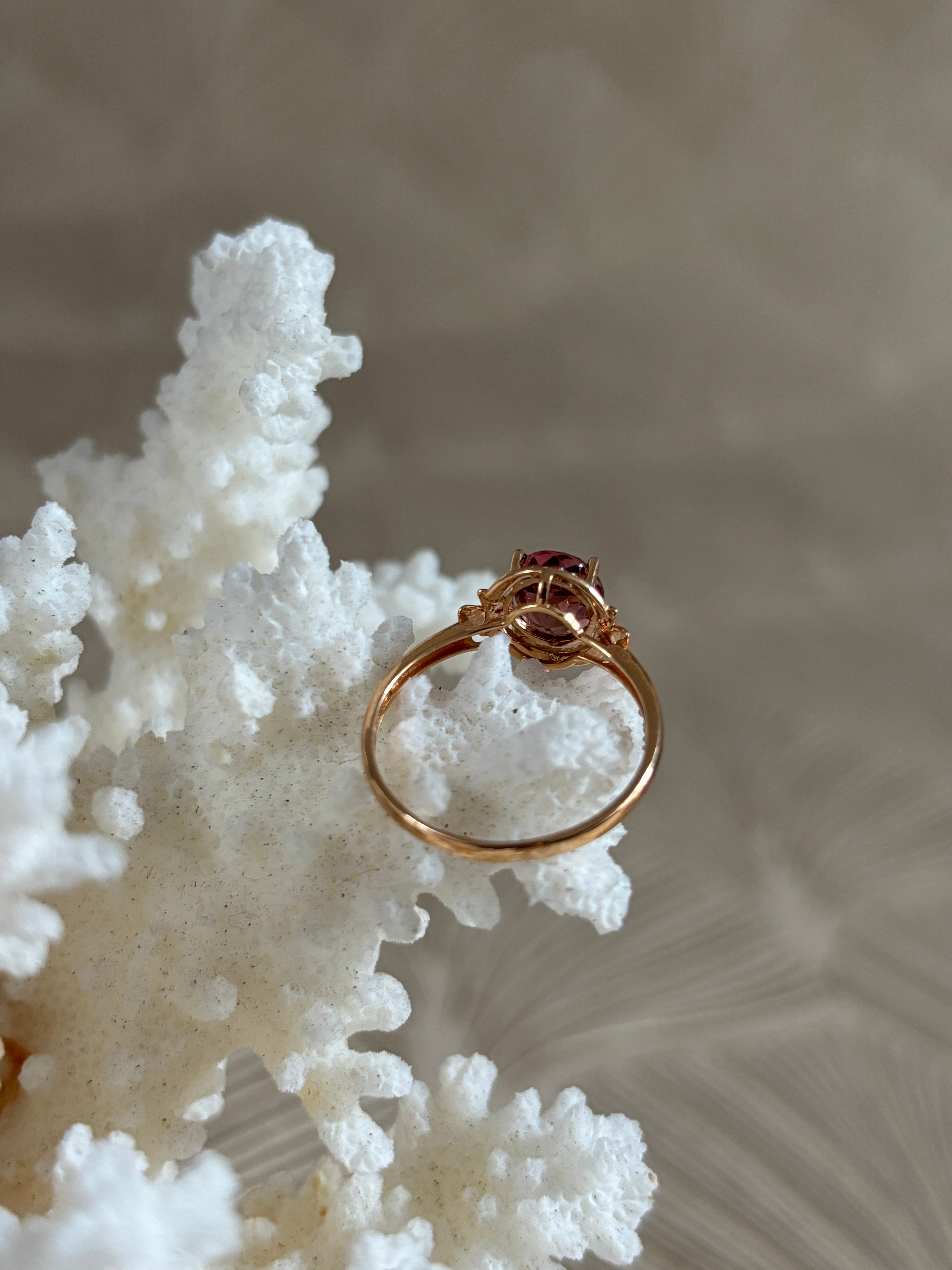 Vintage Rosé Toermalijn Ring