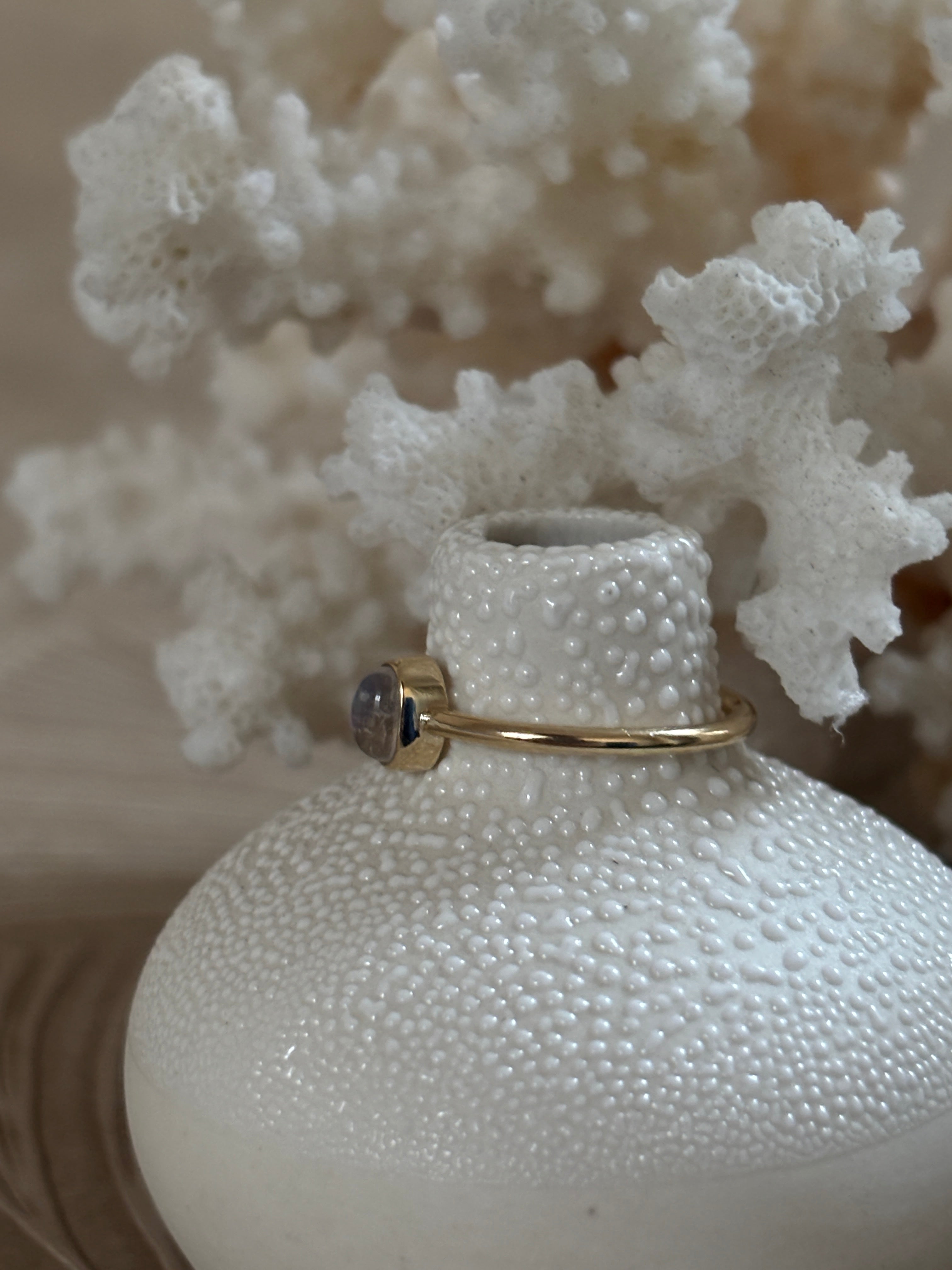 Regenboog Maansteen Ring