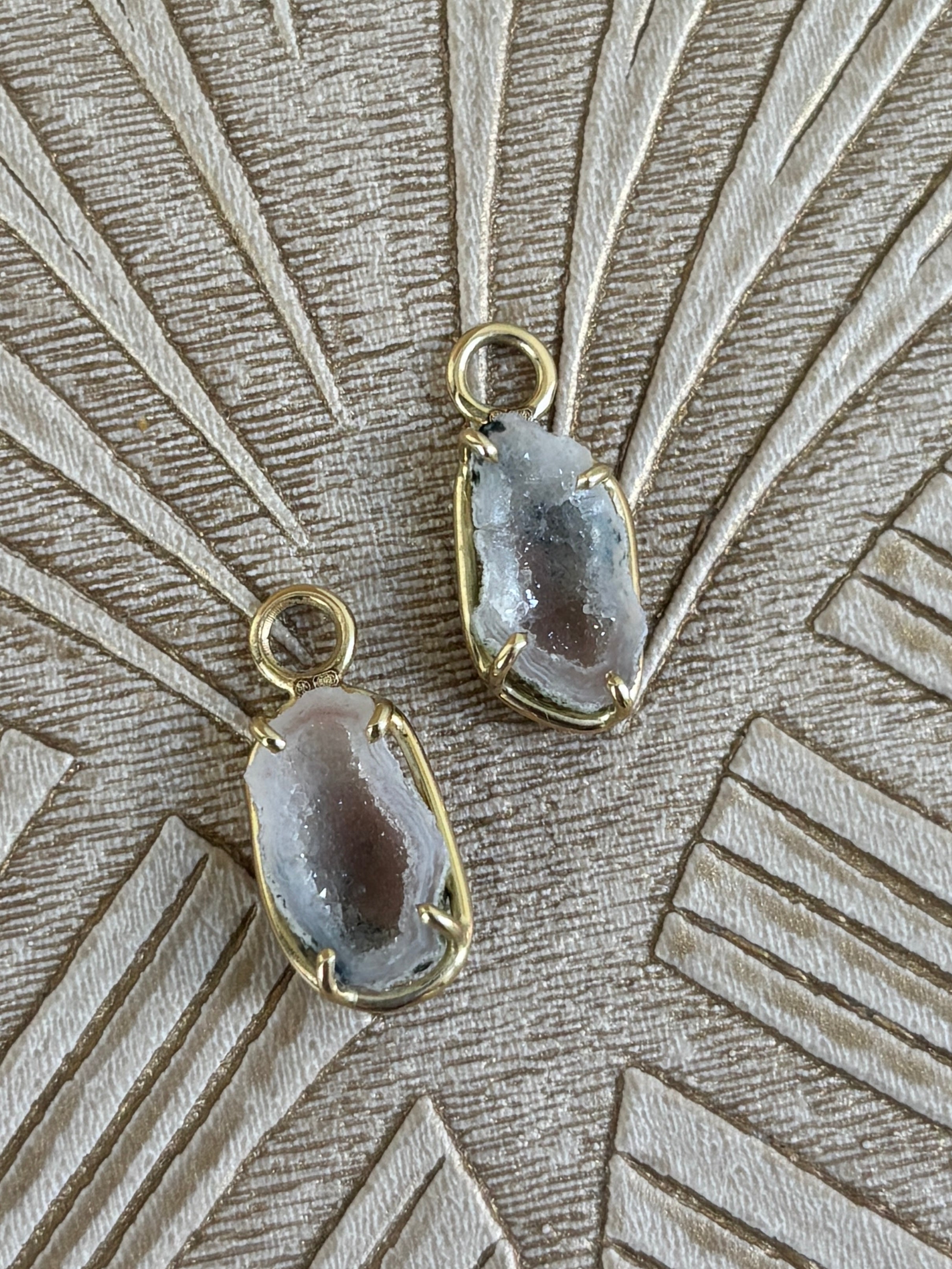 Oorringen met Agaat Geode Aanhangers