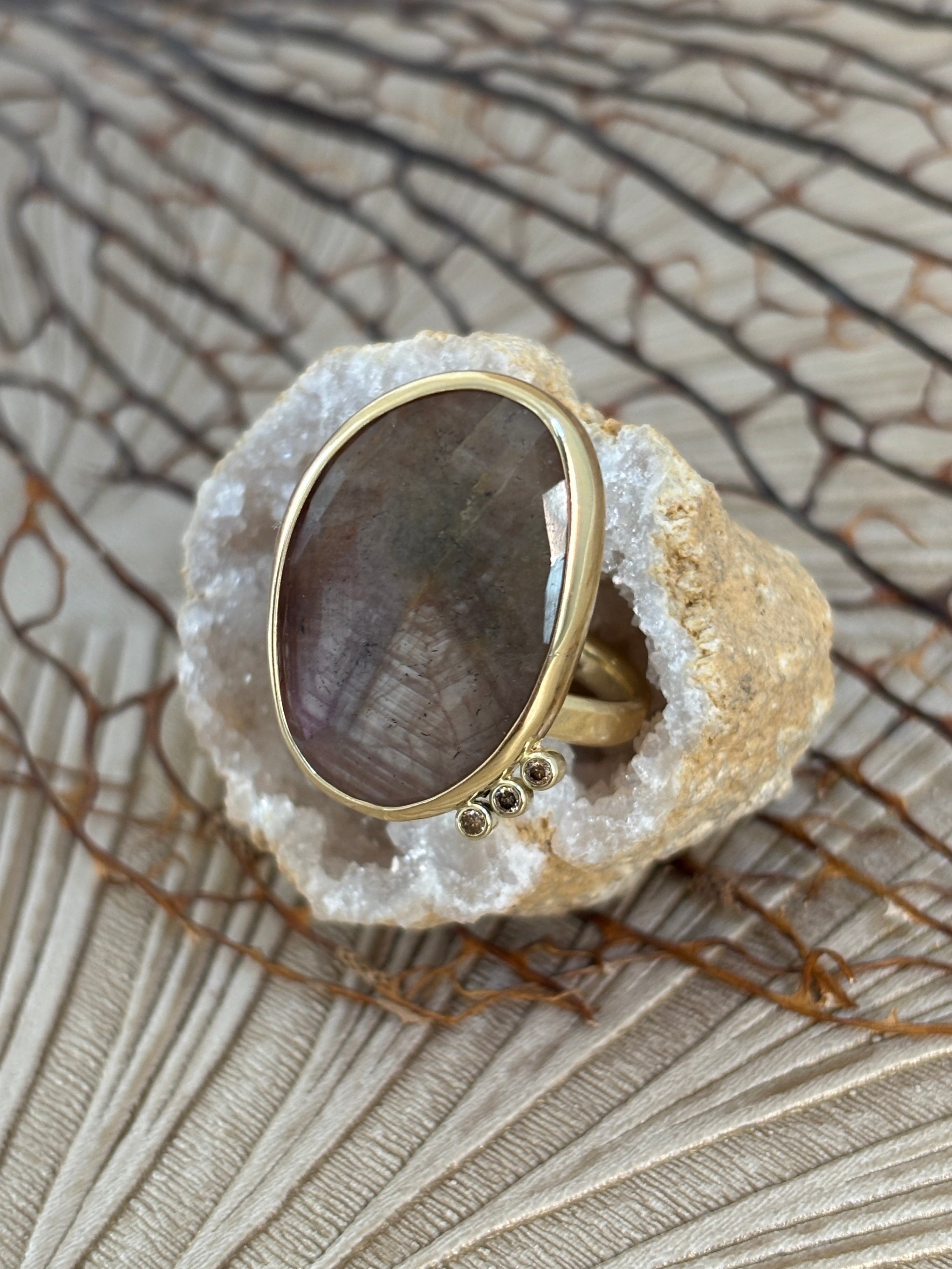 Saffier Diamant Ring