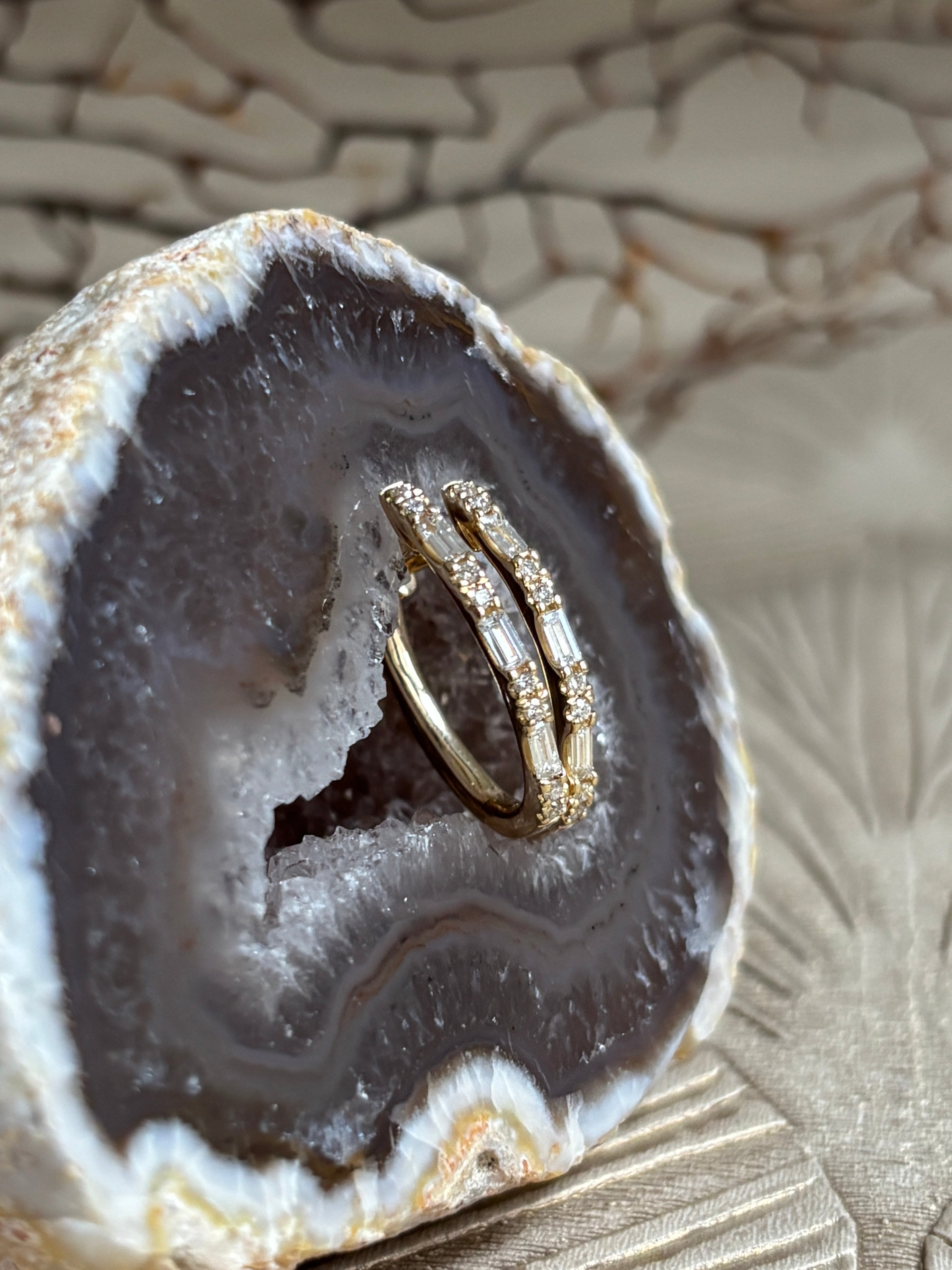 Klap Oorringen met Diamant