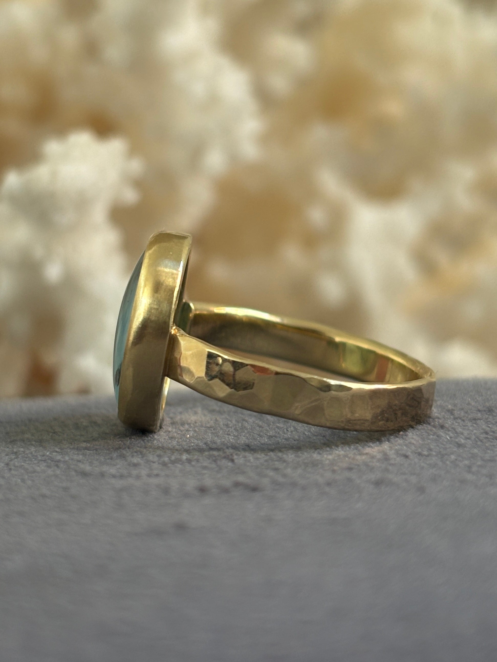 Groene Opaal Ring Hamerslag