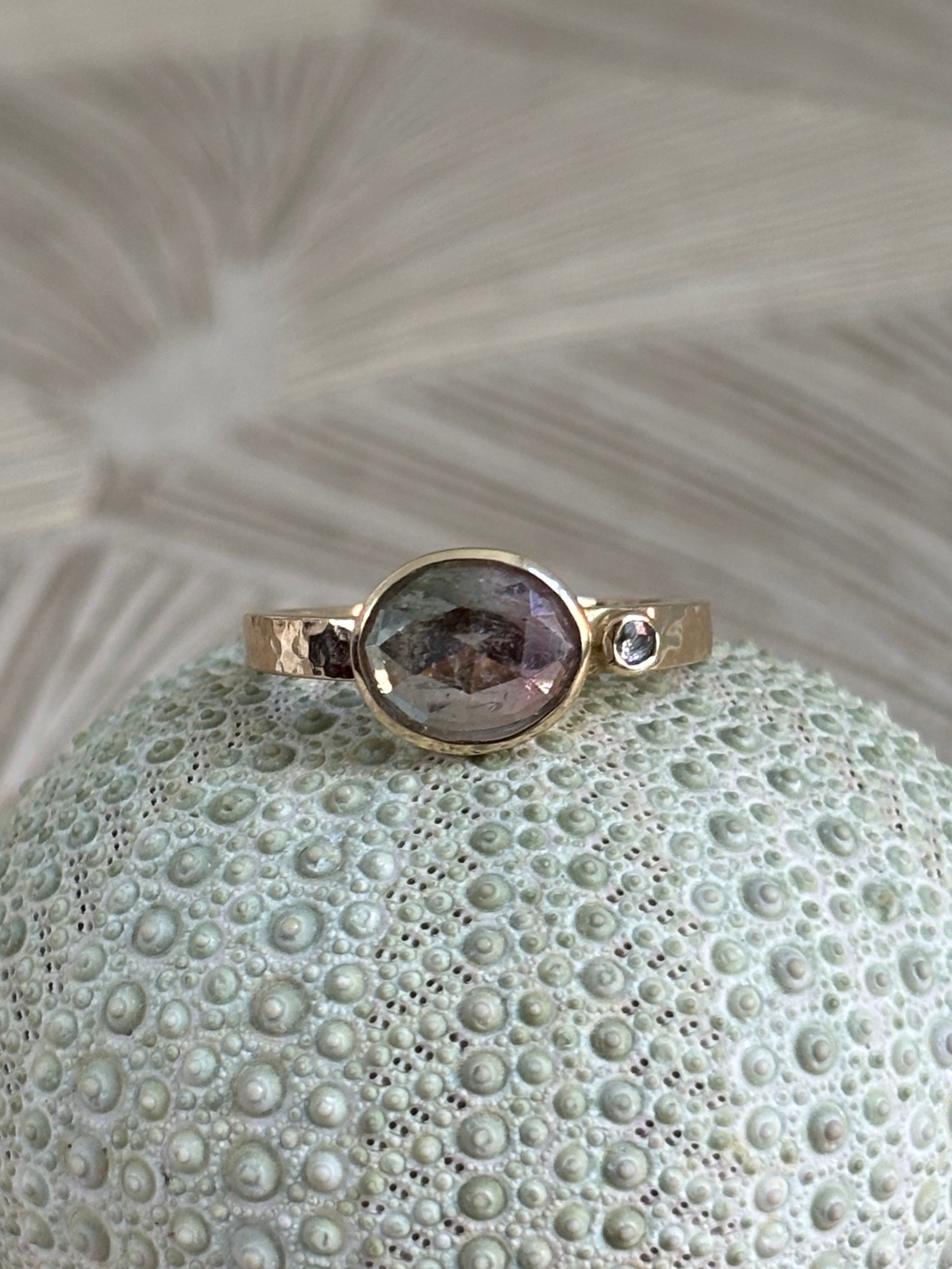 Toermalijn Diamant Hamerslag Ring