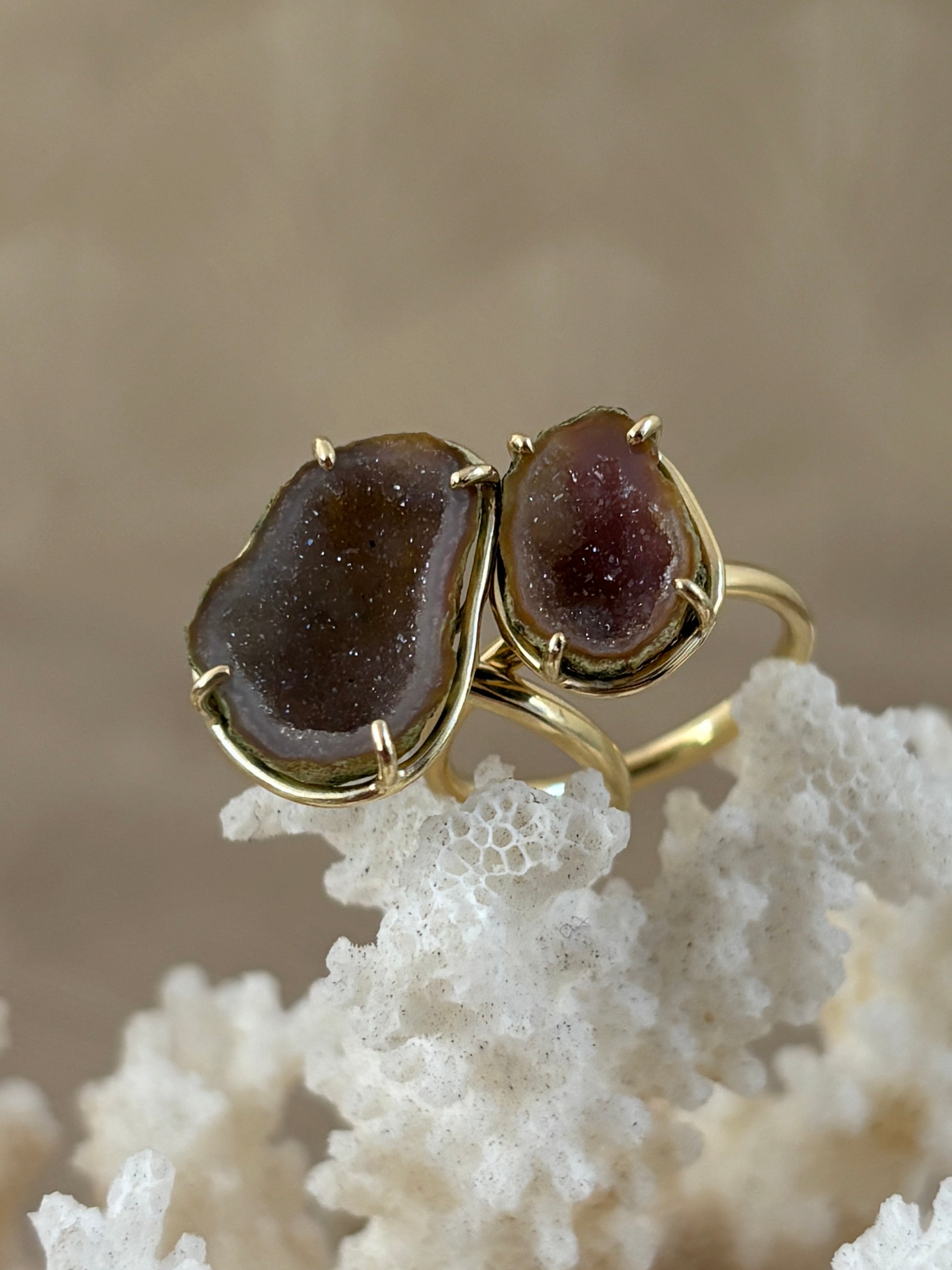 Agaat Geode Ring L