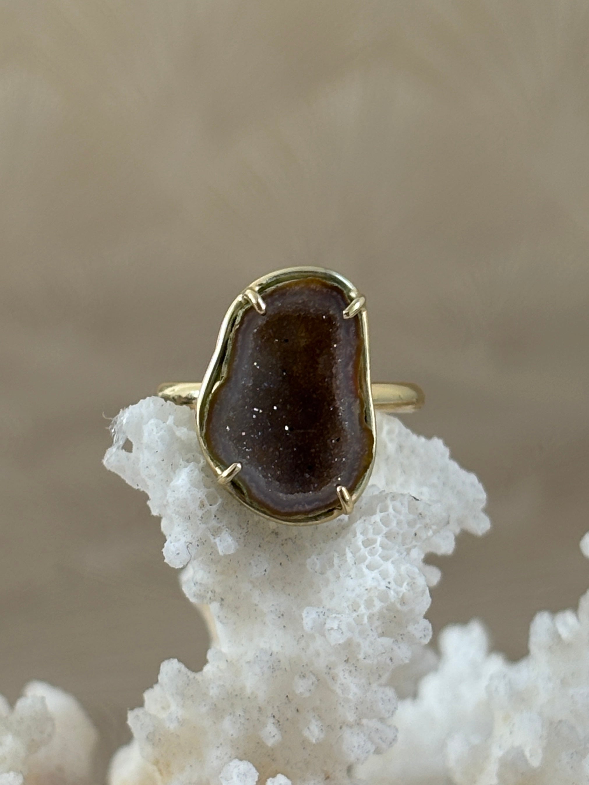 Agaat Geode Ring L