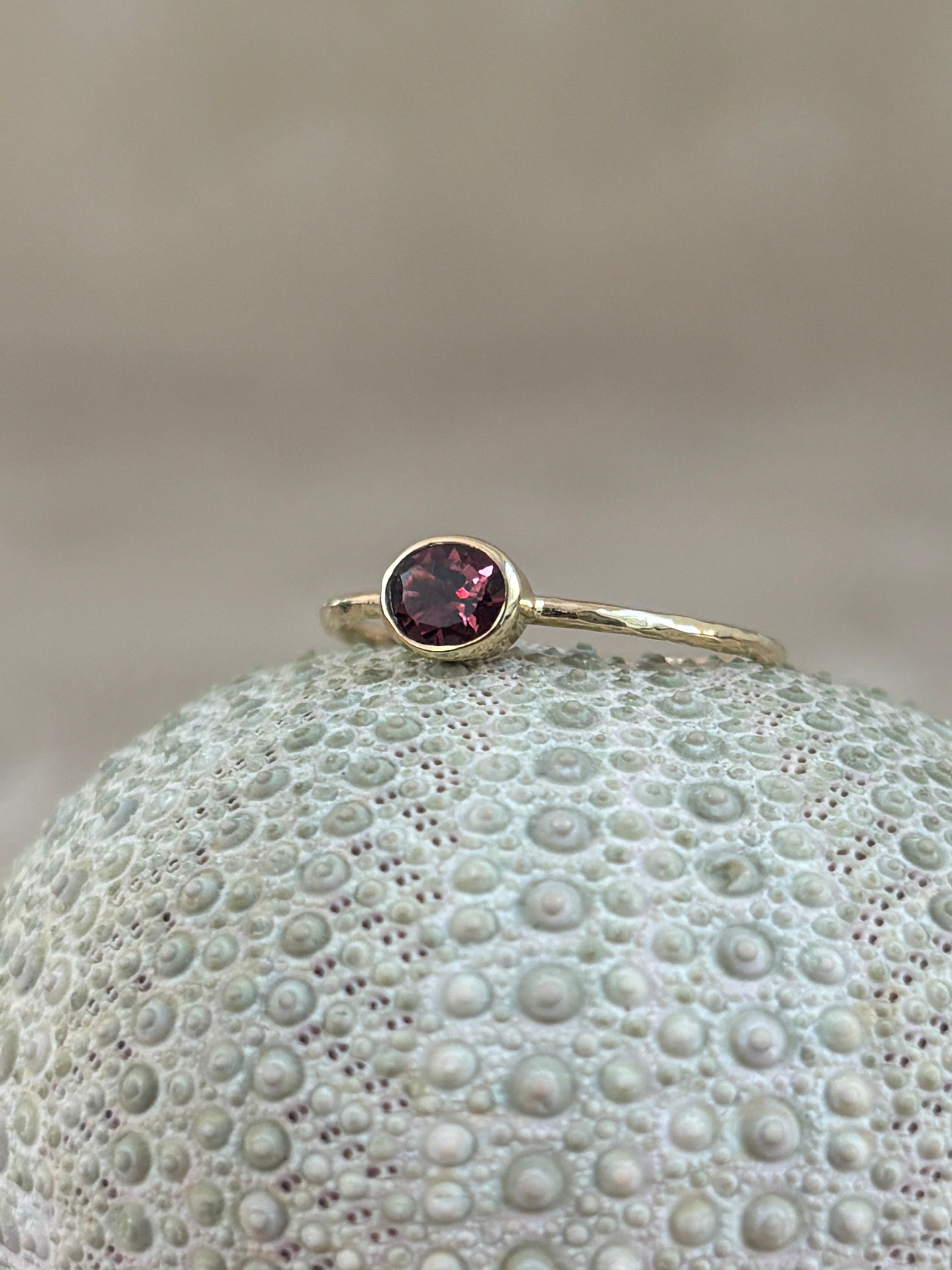Roze Toermalijn Hamerslag Ring