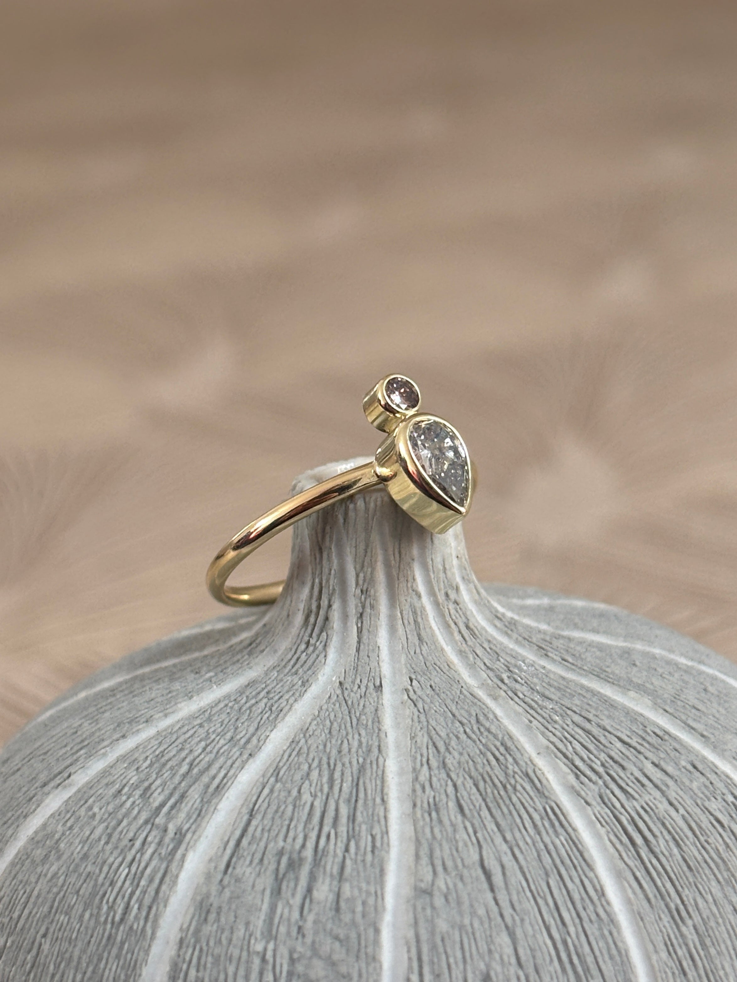 Druppel Diamant Ring