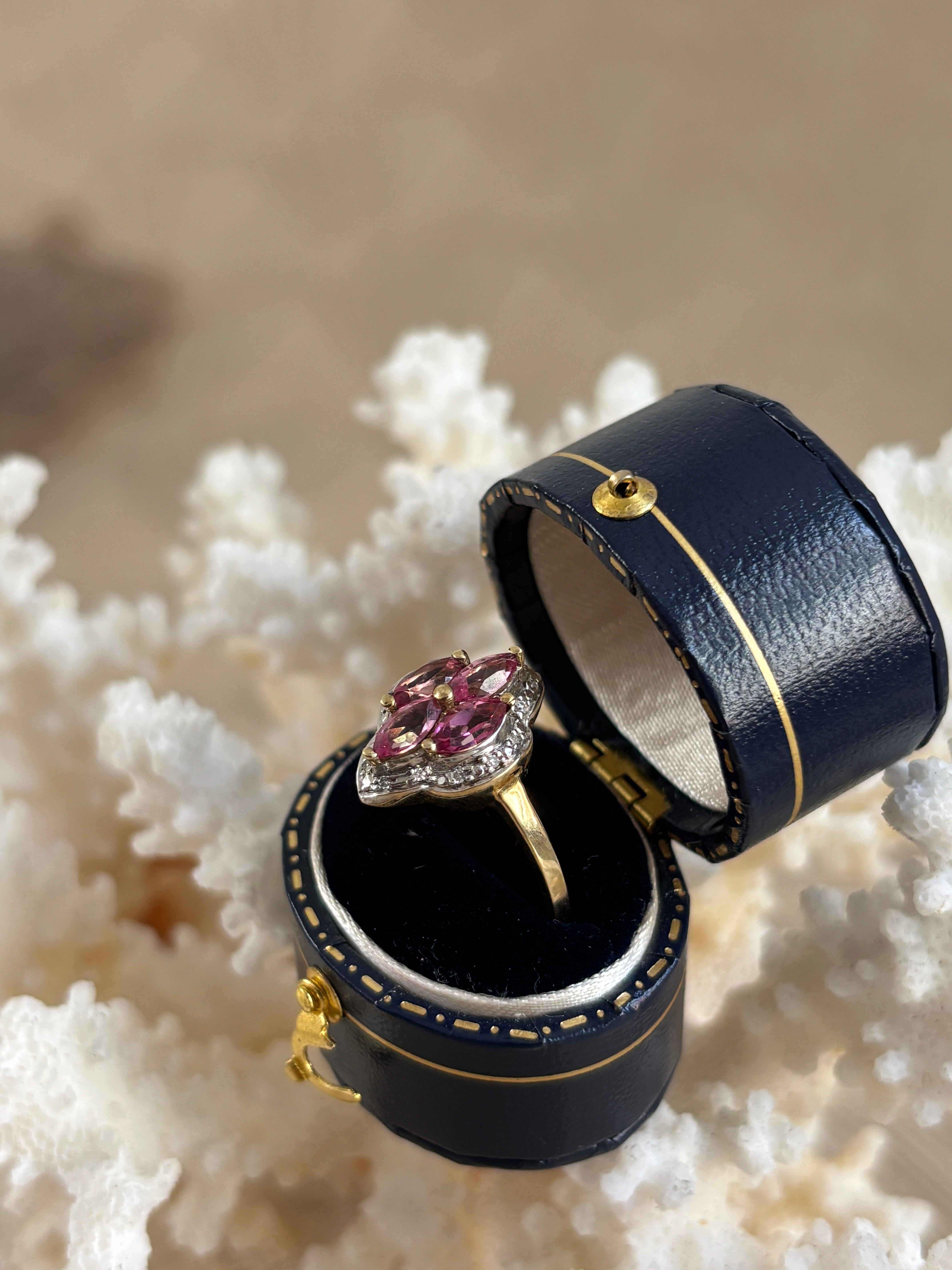 Toermalijn Diamant Ring Vintage