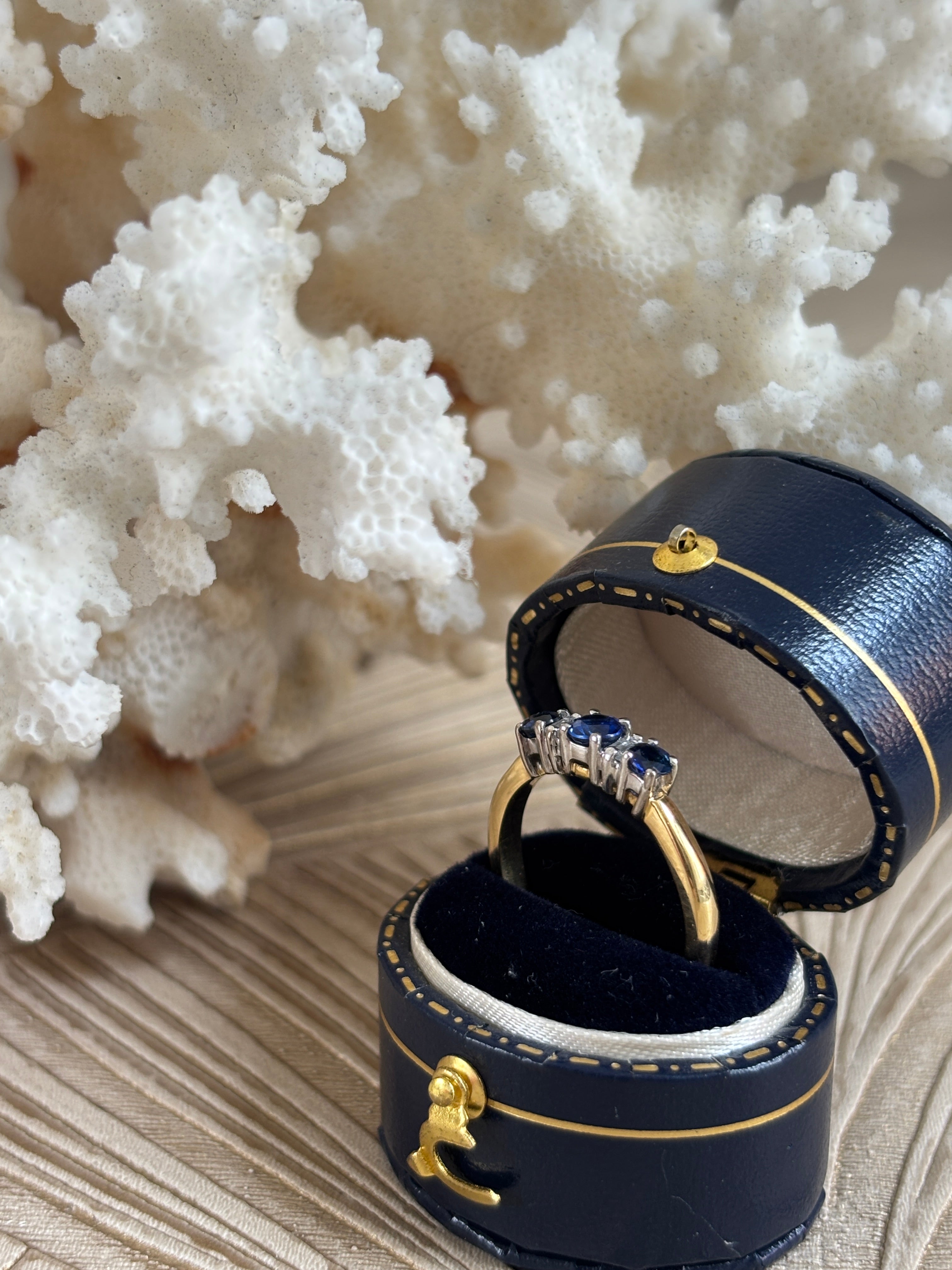 Saffier Diamant Ring Vintage
