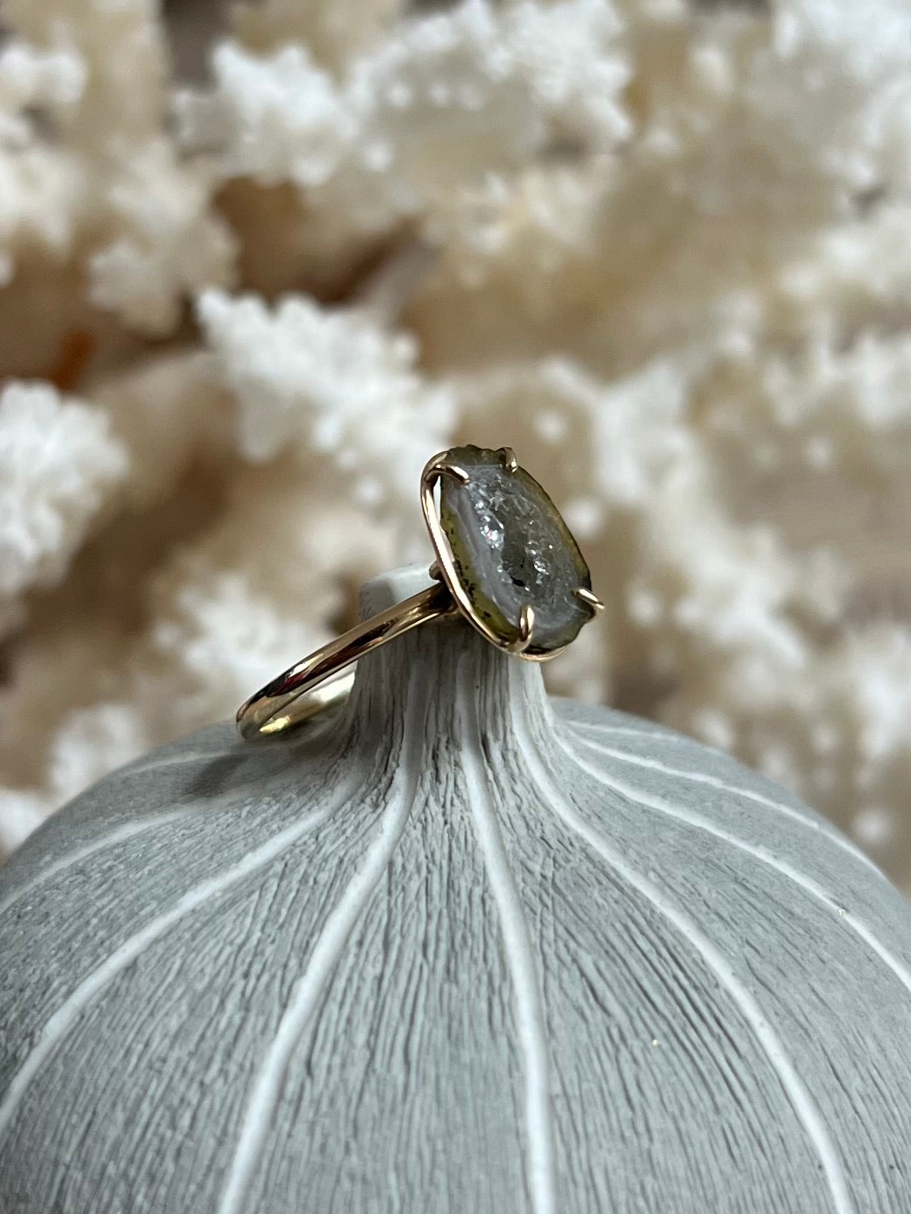 Agaat Geode Ring
