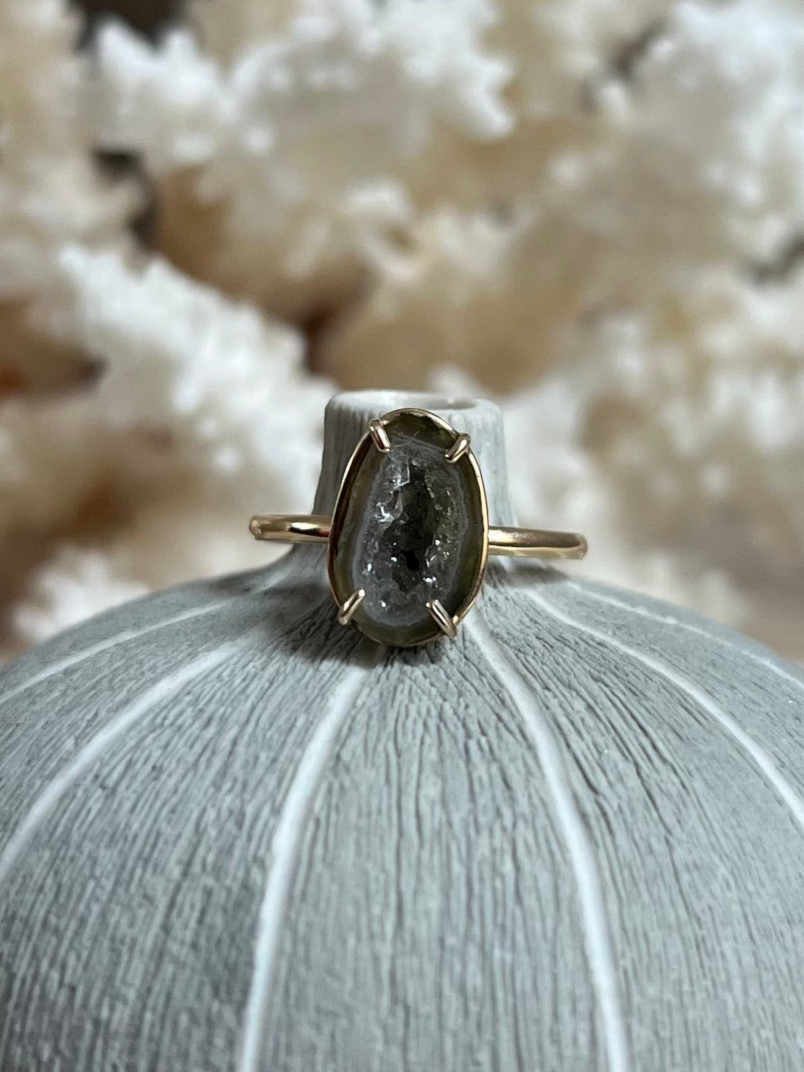 Agaat Geode Ring