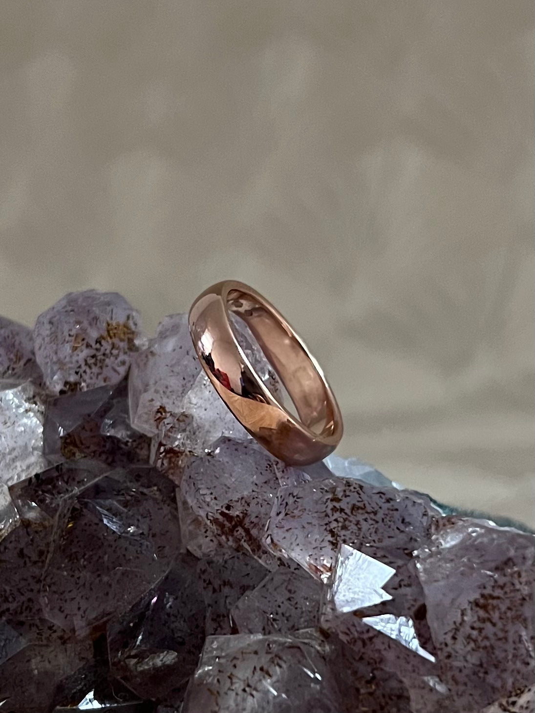 Klassieke bolle ring roségoud