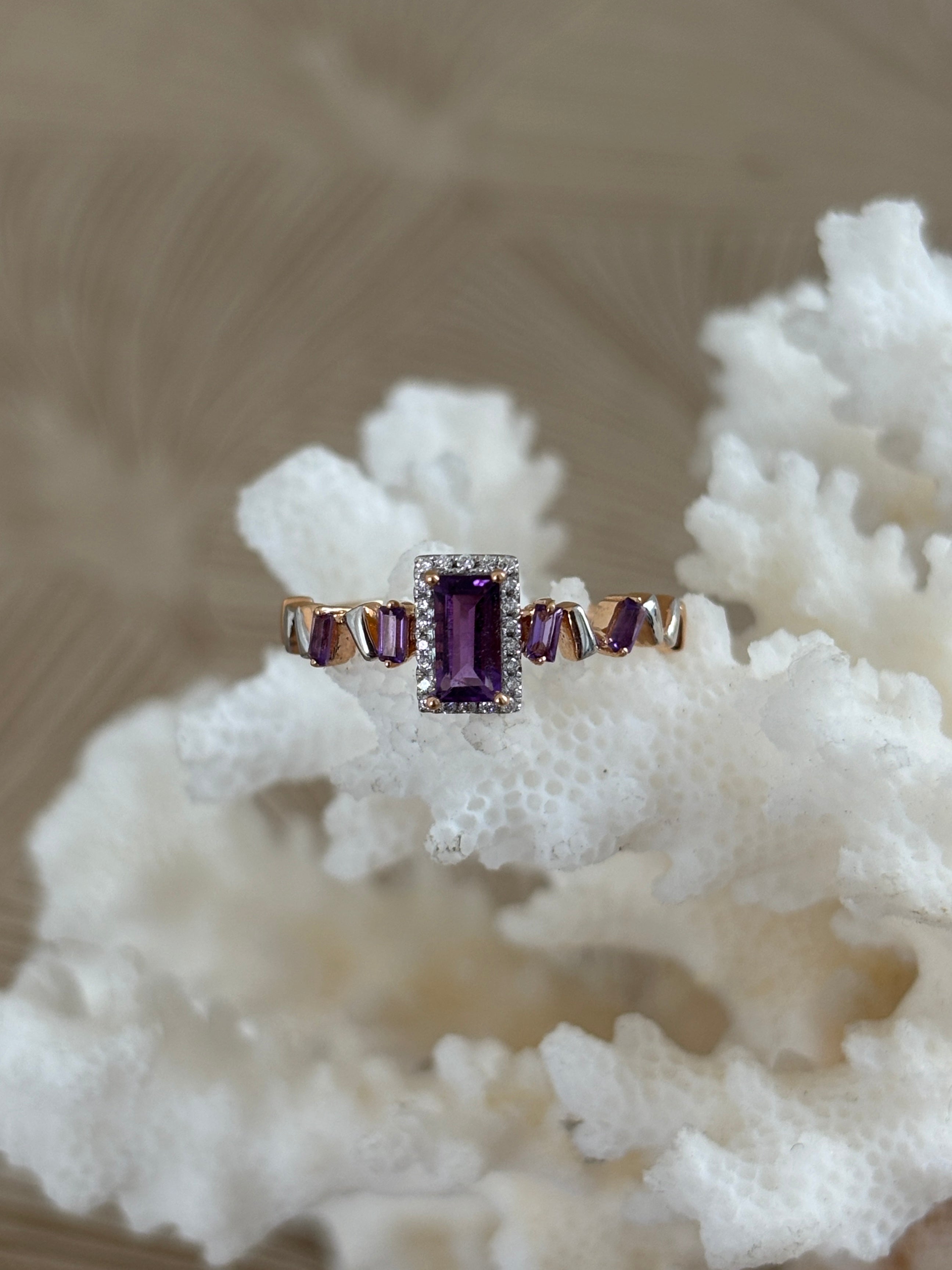Vintage Amethist Diamant Ring