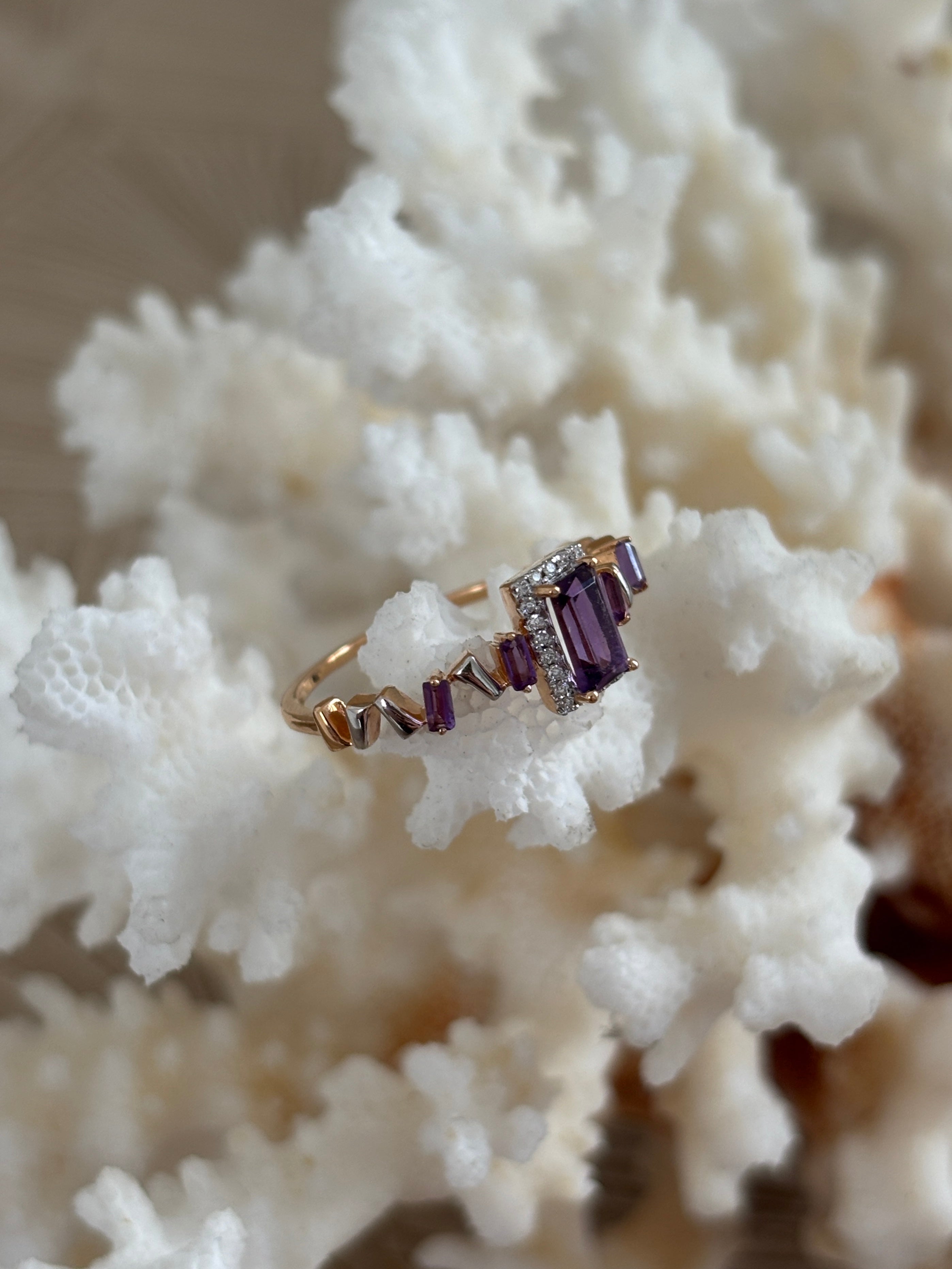 Vintage Amethist Diamant Ring