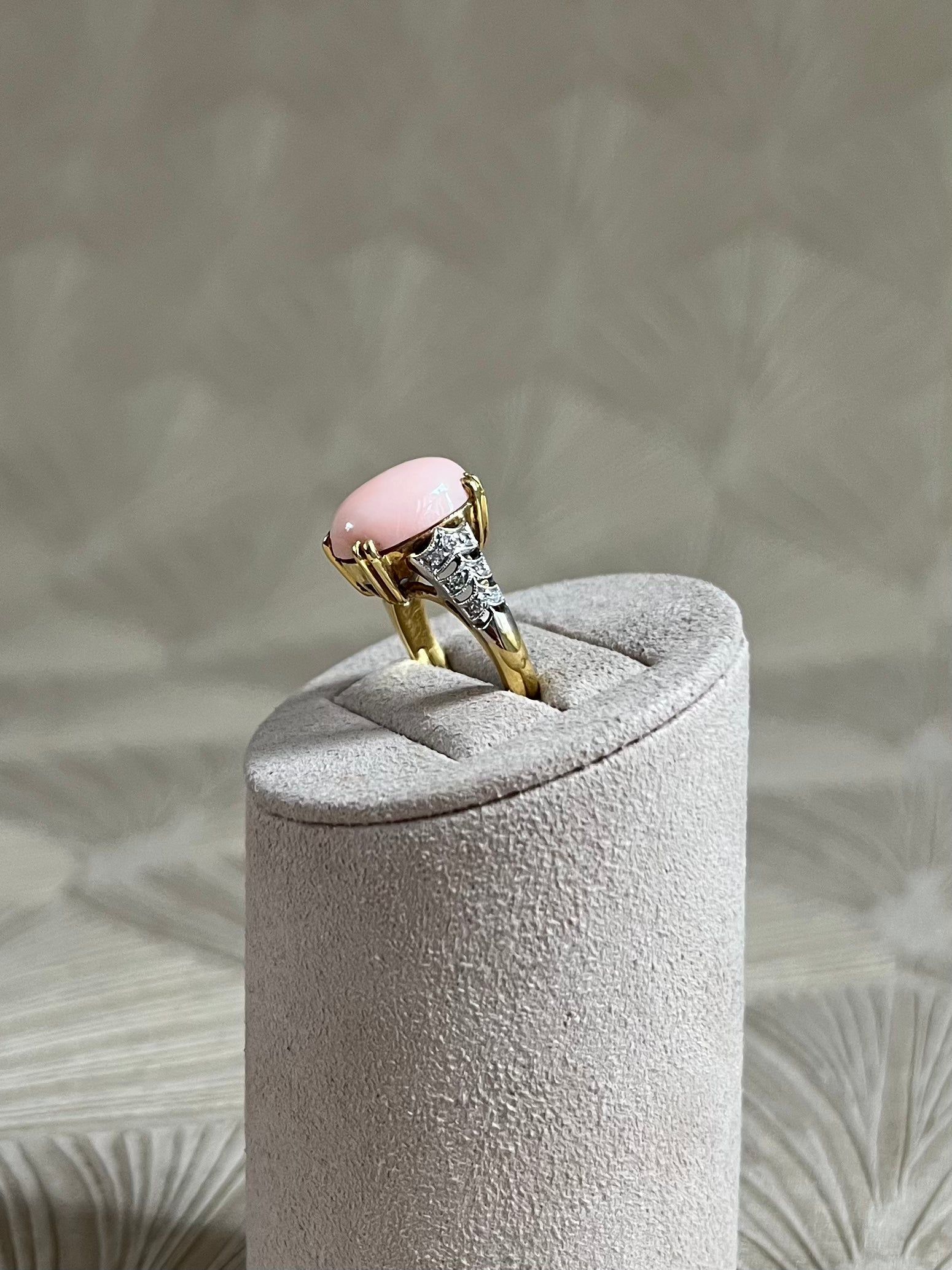 Roze Koraal Diamant Ring