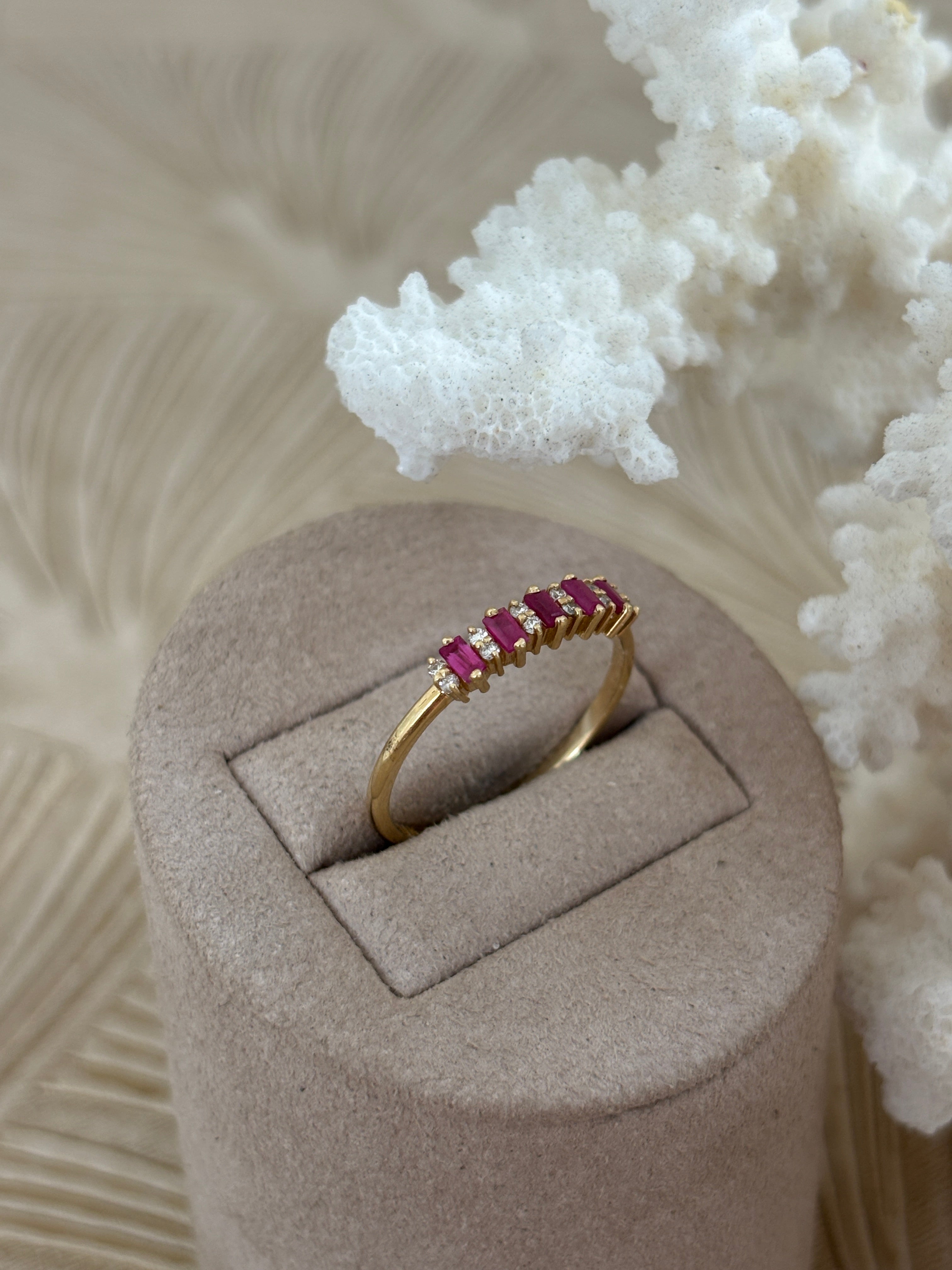 Vintage Robijn Diamant Ring