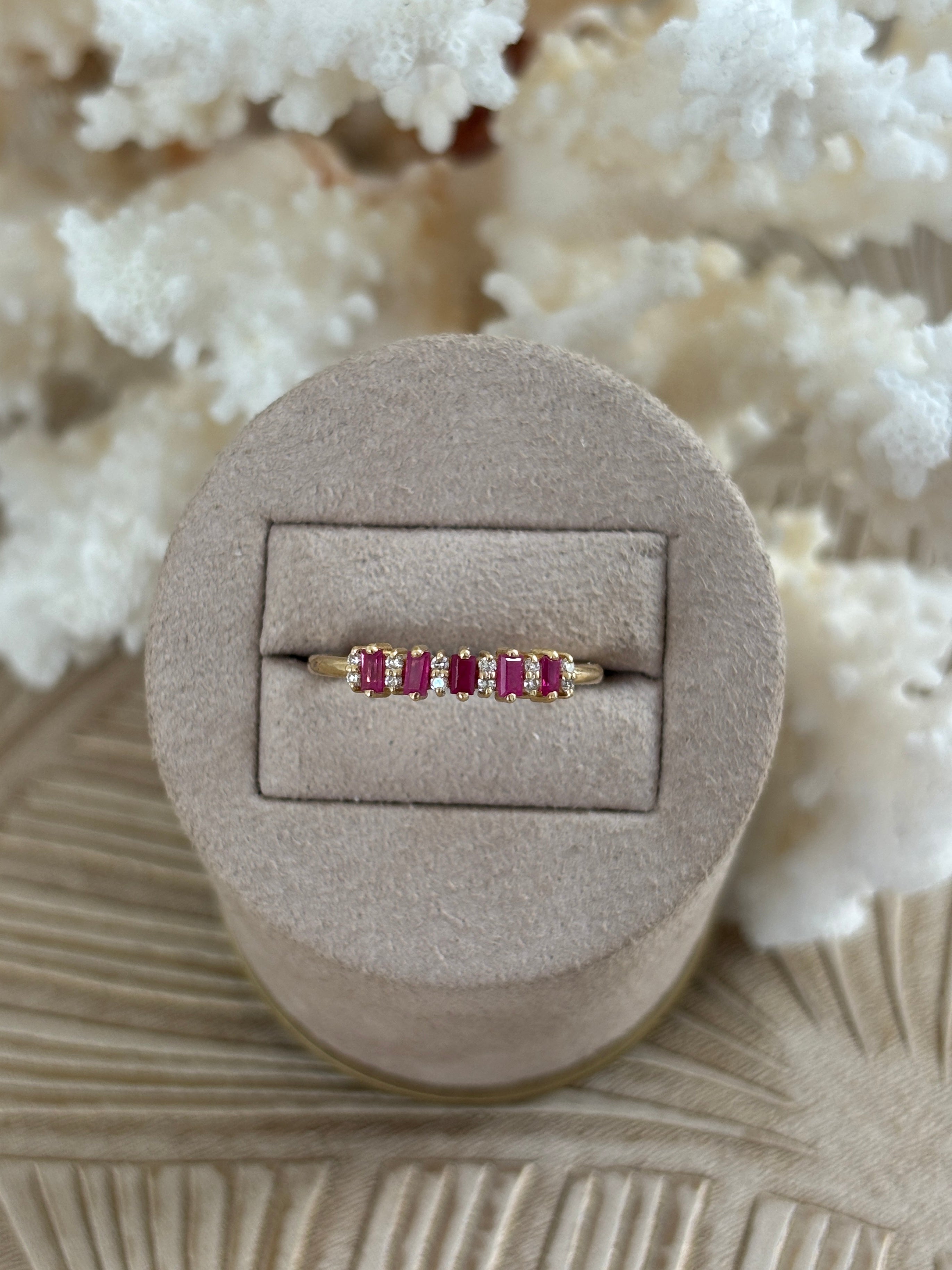Vintage Robijn Diamant Ring