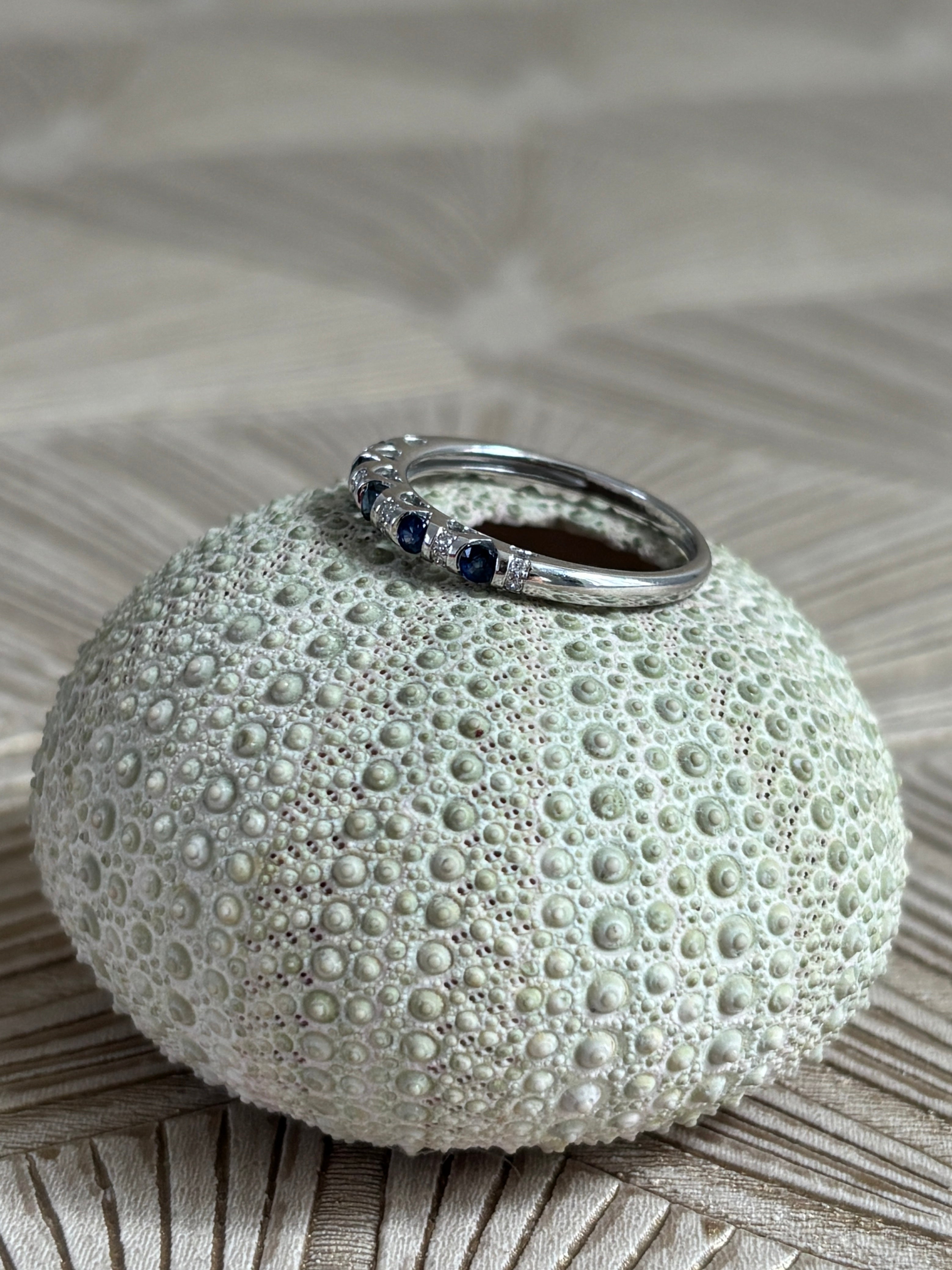 Vintage Rijring Saffier Diamant
