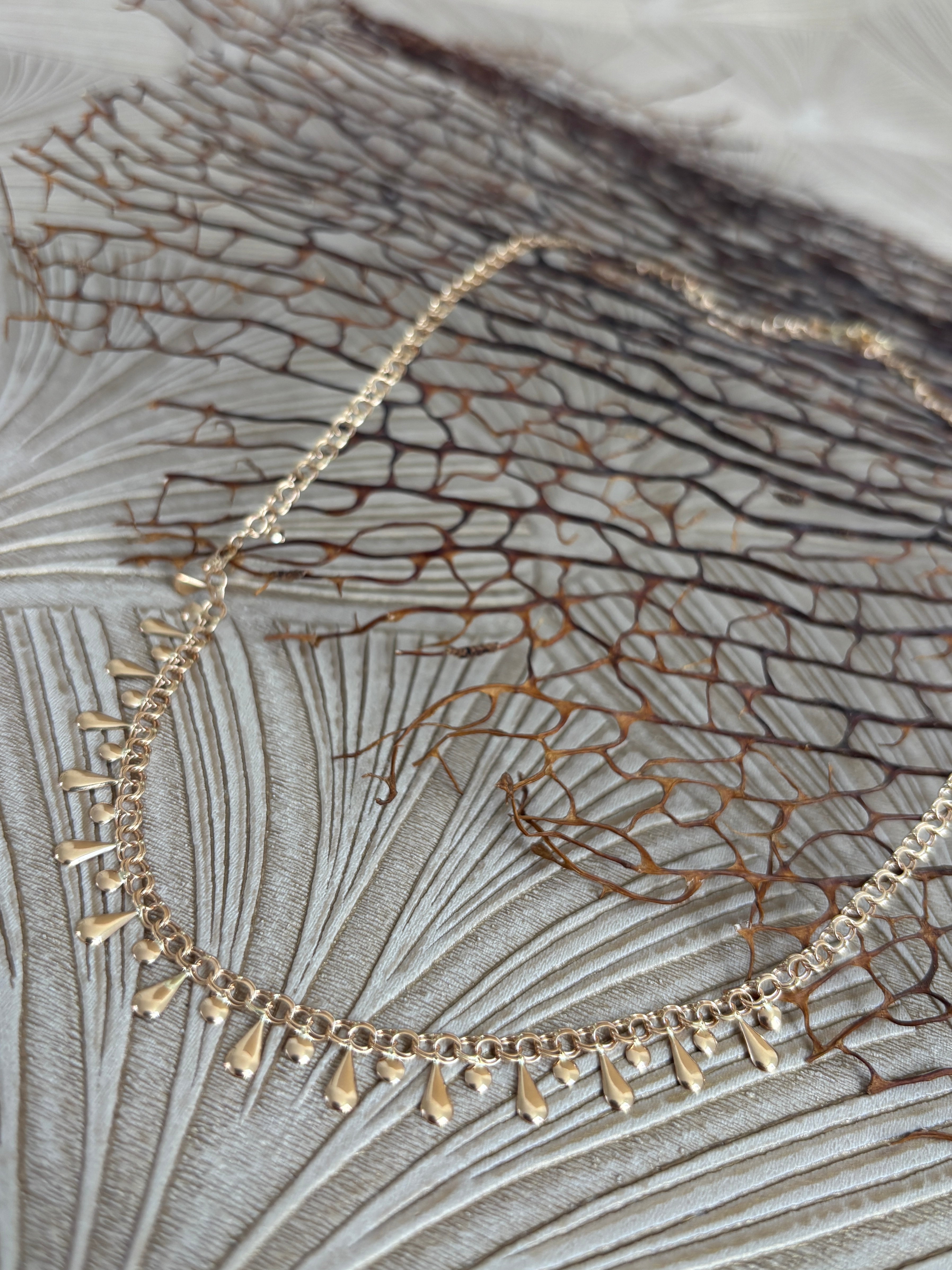 Vintage Rosé Druppel Collier